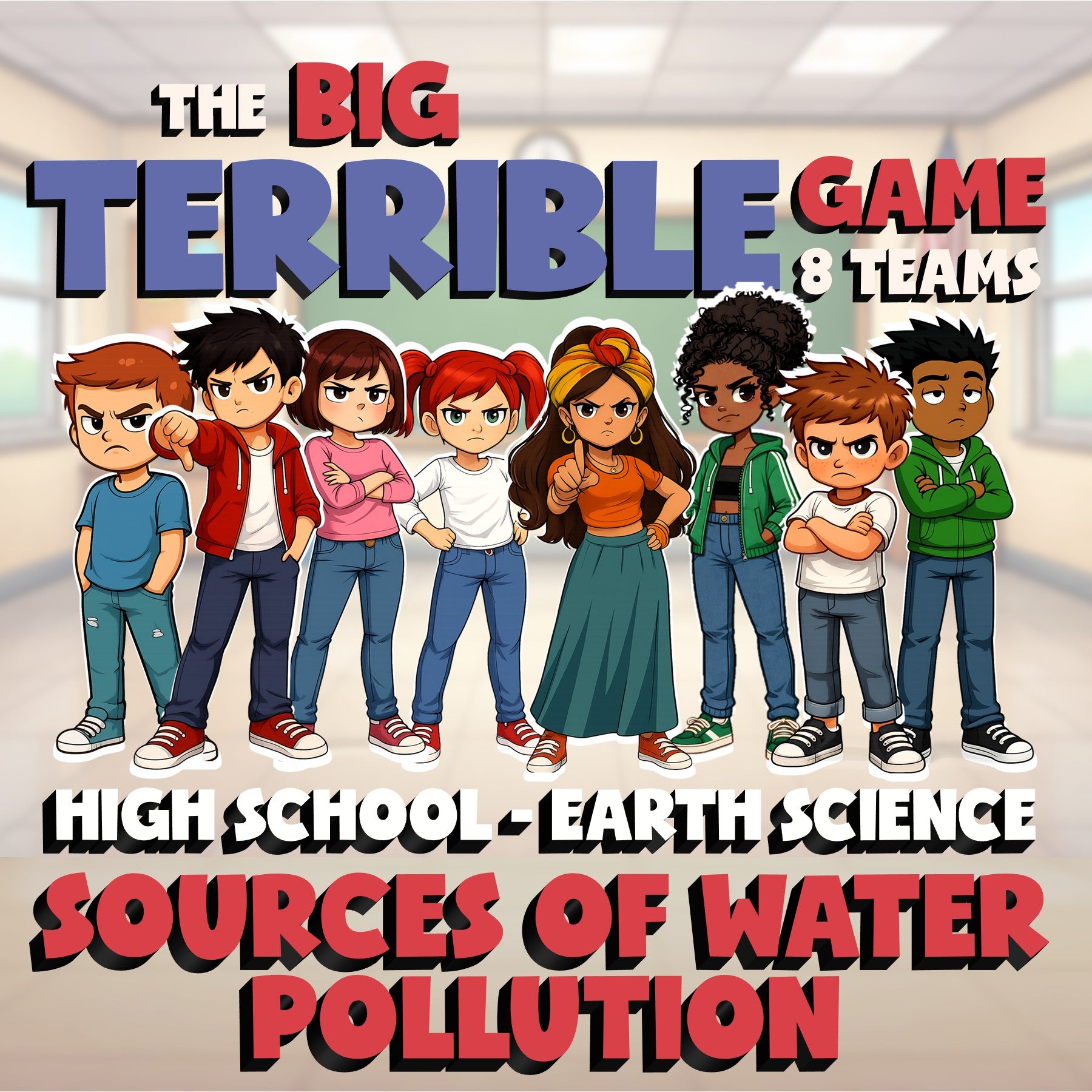 Sources of Water Pollution BIG TERRIBLE GAME - No Prep Earth Science Review