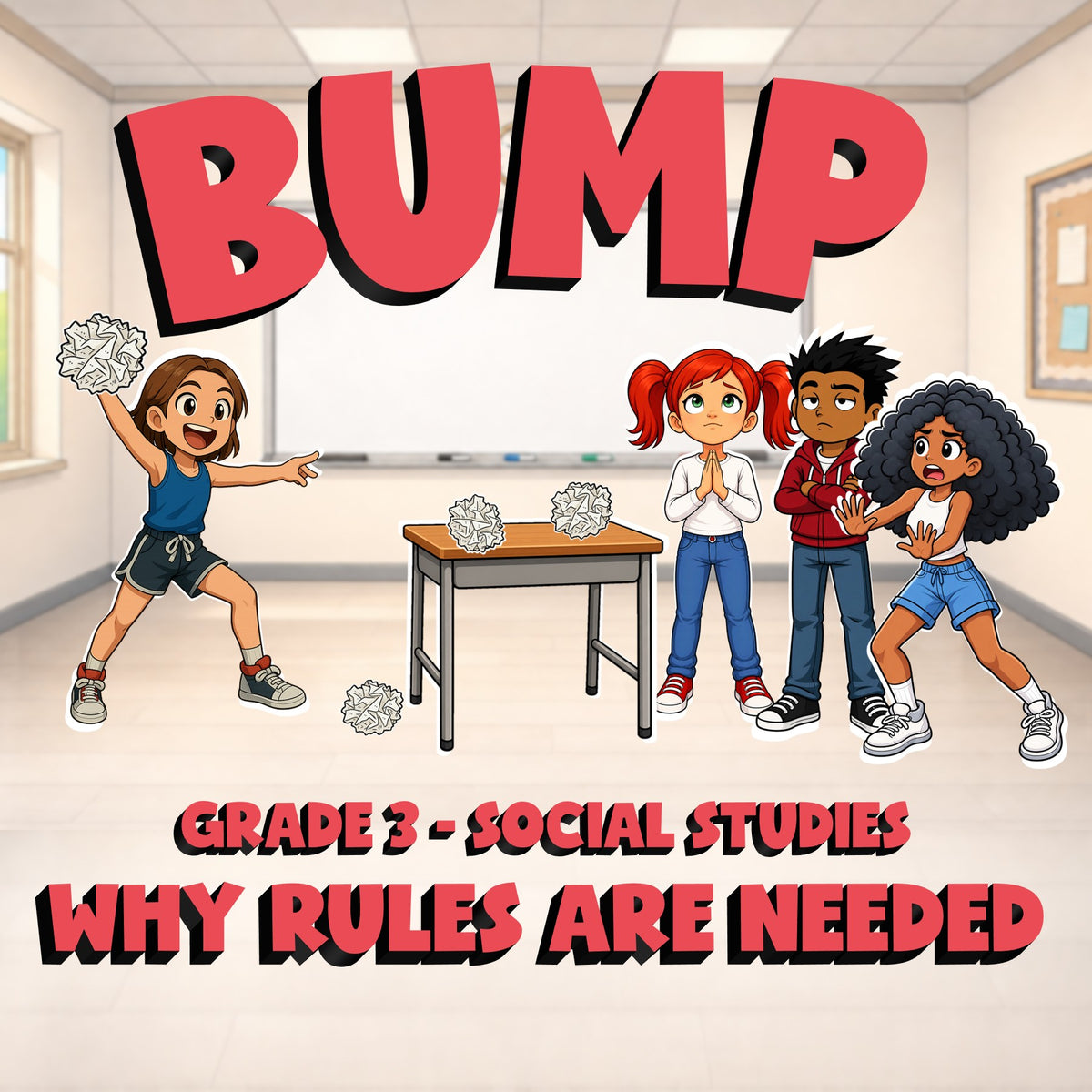 Why Rules Are Needed BUMP Socials Game - No Prep Grade 3 Review Activity