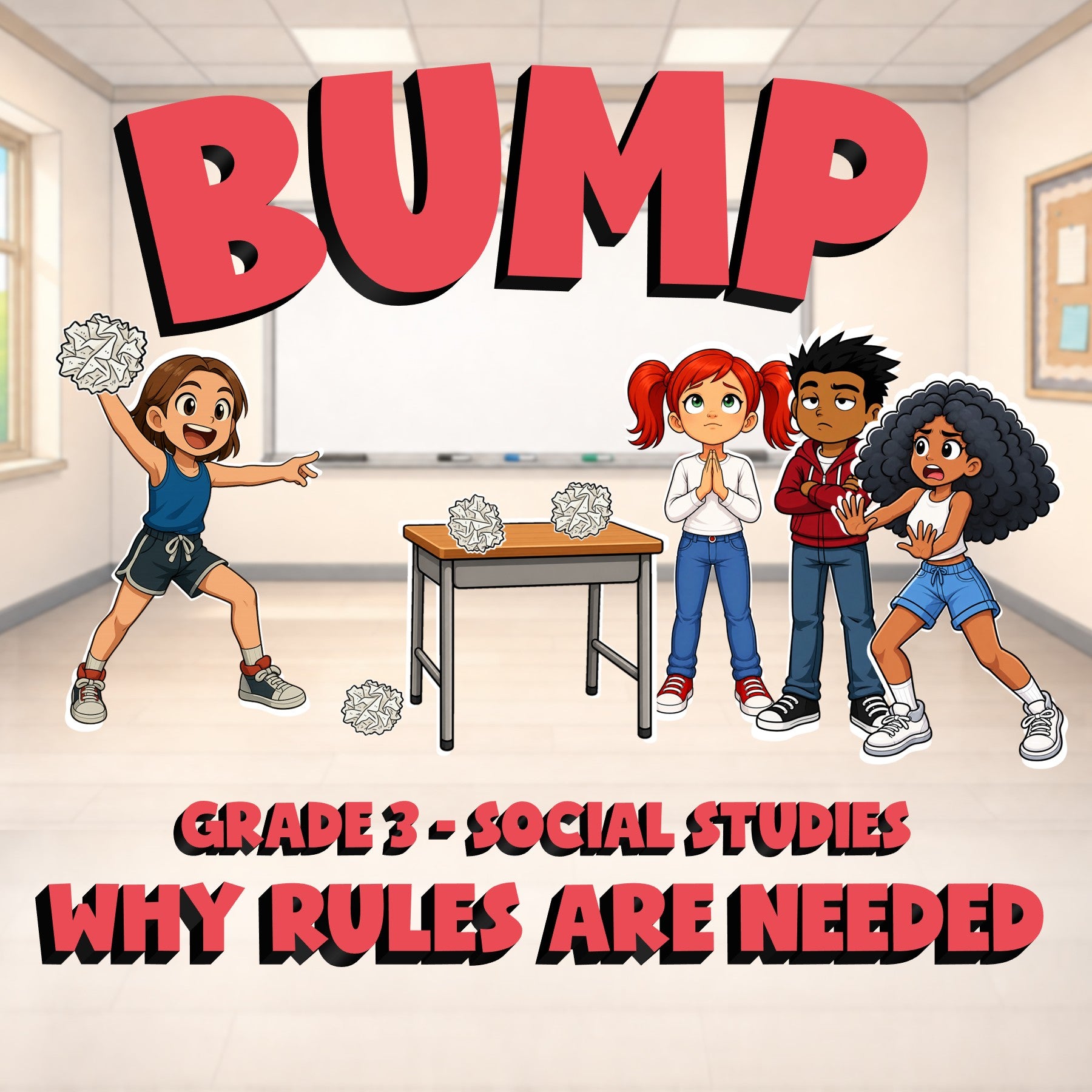 Why Rules Are Needed BUMP Socials Game - No Prep Grade 3 Review Activity