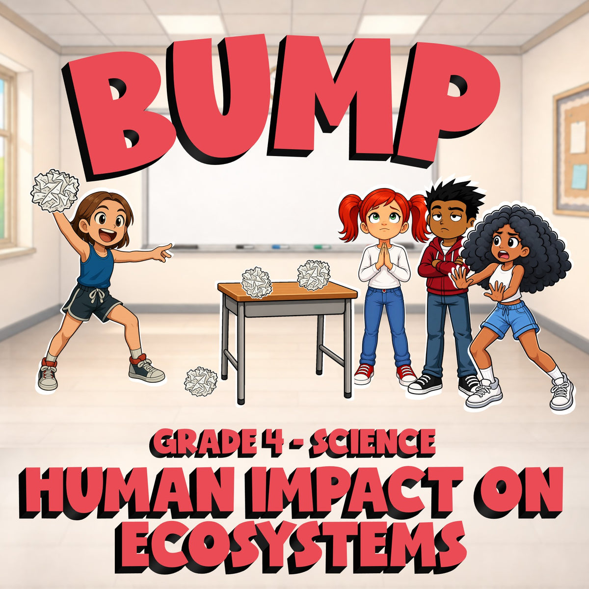 Human Impact on Ecosystems BUMP Science Game - No Prep Grade 4 Review Activity