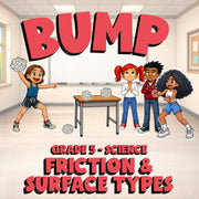 Friction & Surface Types BUMP Science Game - No Prep Grade 5 Review Activity