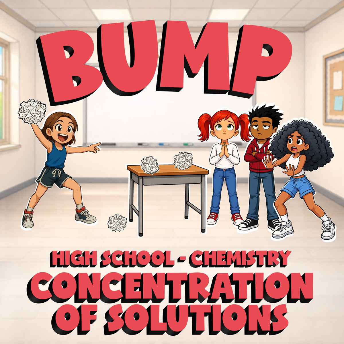 Concentration of Solutions BUMP Science Game - No Prep Chemistry Review Activity
