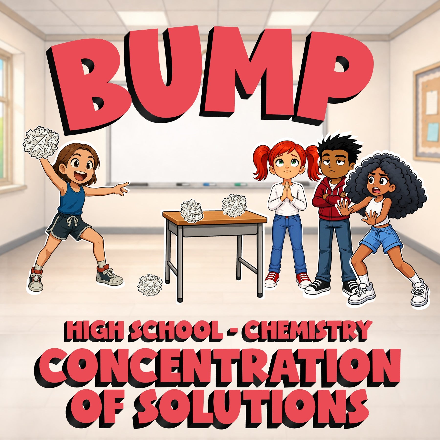 Concentration of Solutions BUMP Science Game - No Prep Chemistry Review Activity