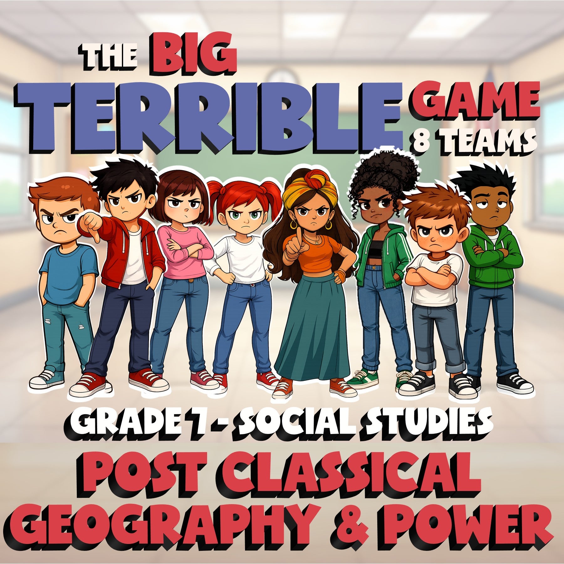 Post Classical Geography & Power BIG TERRIBLE GAME - Grade 7 Socials Review
