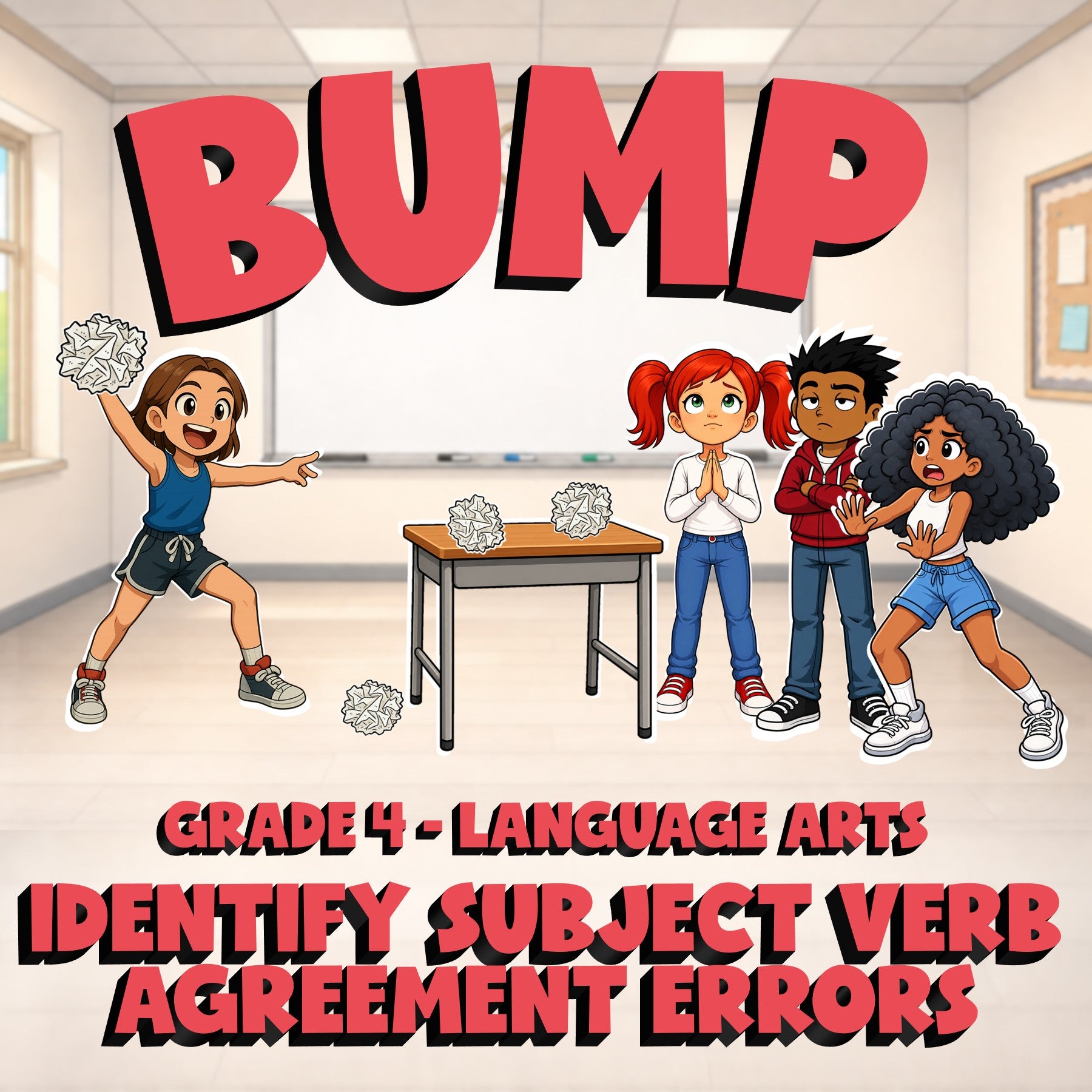 Identify Subject Verb Agreement Errors BUMP ELA Game - No Prep Grade 4 Review