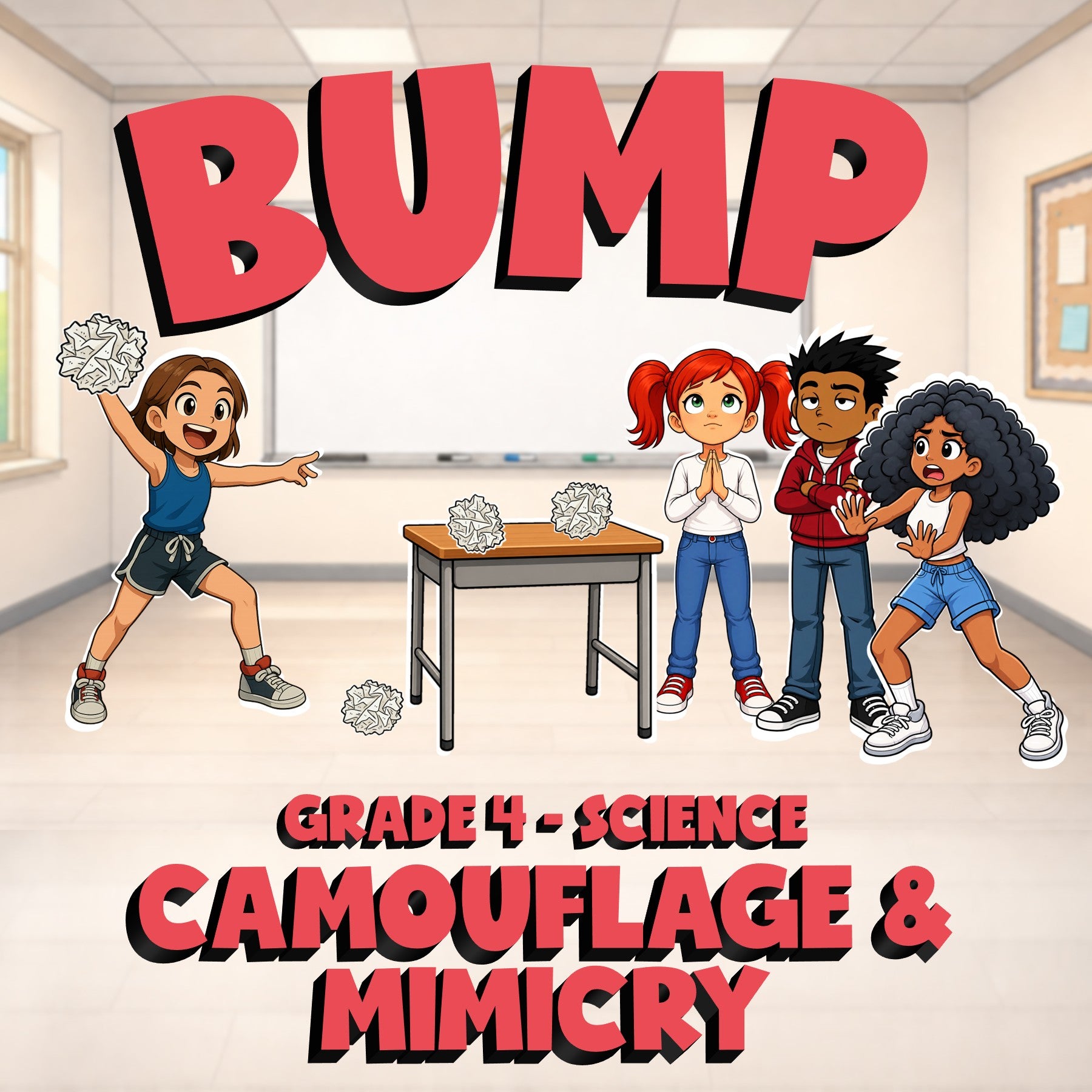 Camouflage & Mimicry BUMP Science Game - No Prep Grade 4 Review Activity