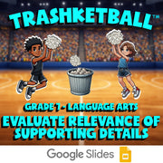 Evaluate Relevance of Supporting Details TRASHKETBALL ELA Game - No Prep Grade 7