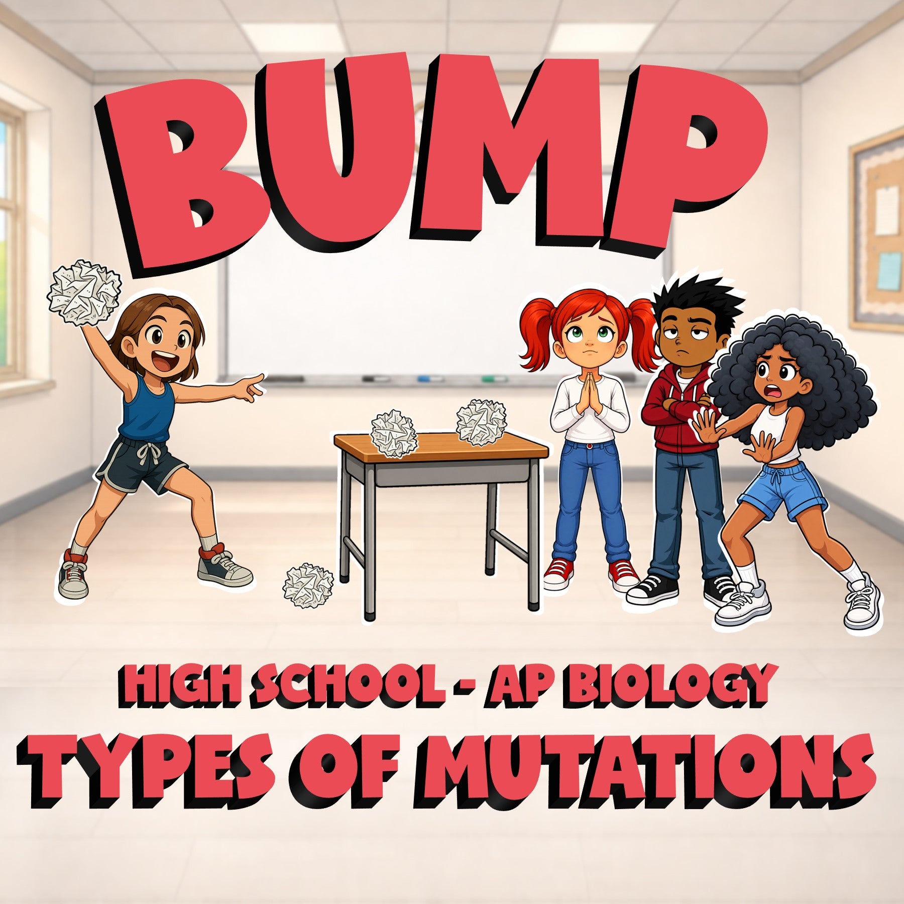 Types of Mutations BUMP Science Game - No Prep AP Biology Review Activity