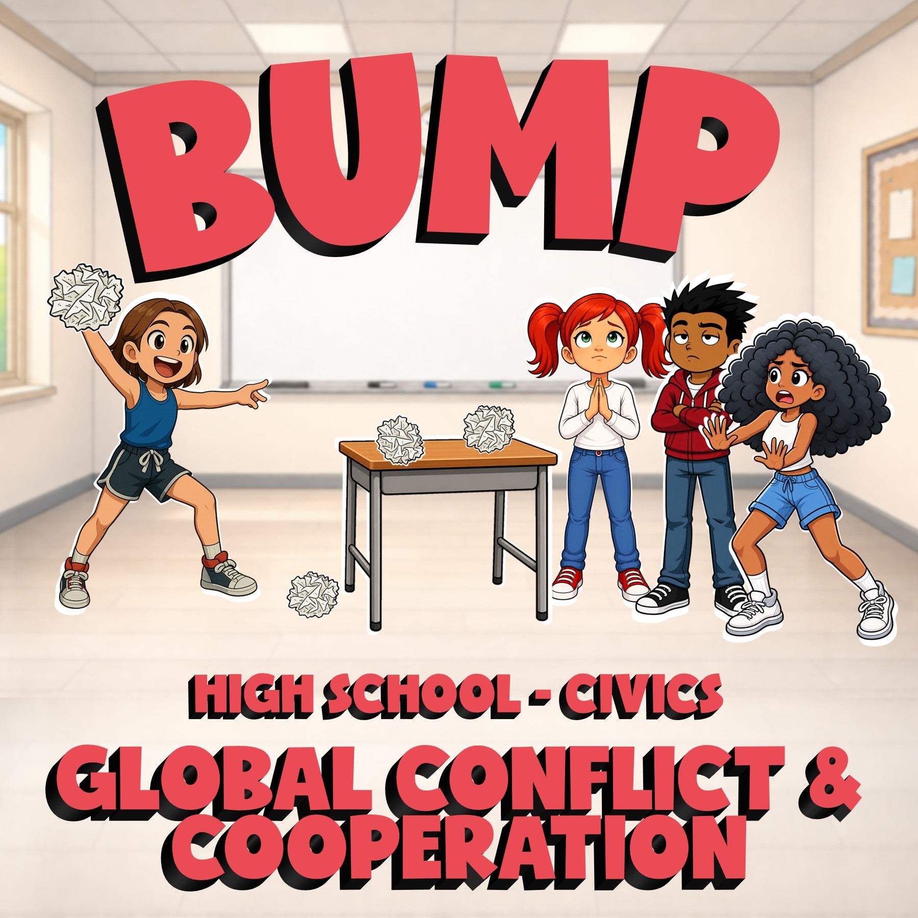 Global Conflict & Cooperation BUMP Civics Game - No Prep Review Activity