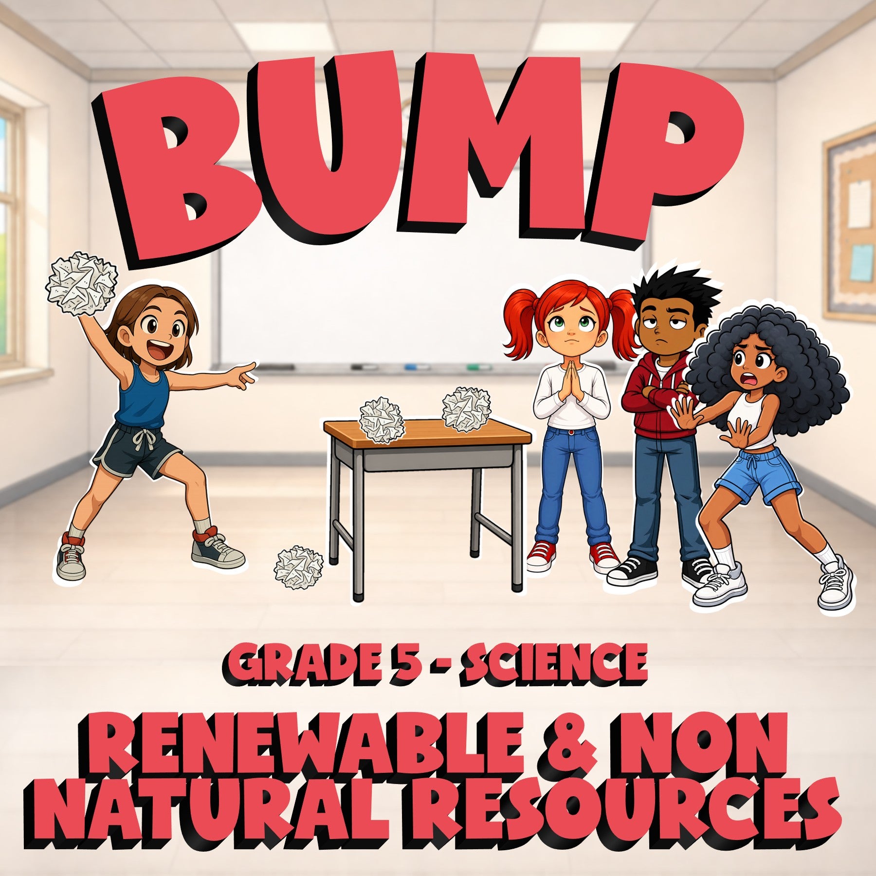 Renewable & Non Natural Resources BUMP Science Game - No Prep Grade 5 Review