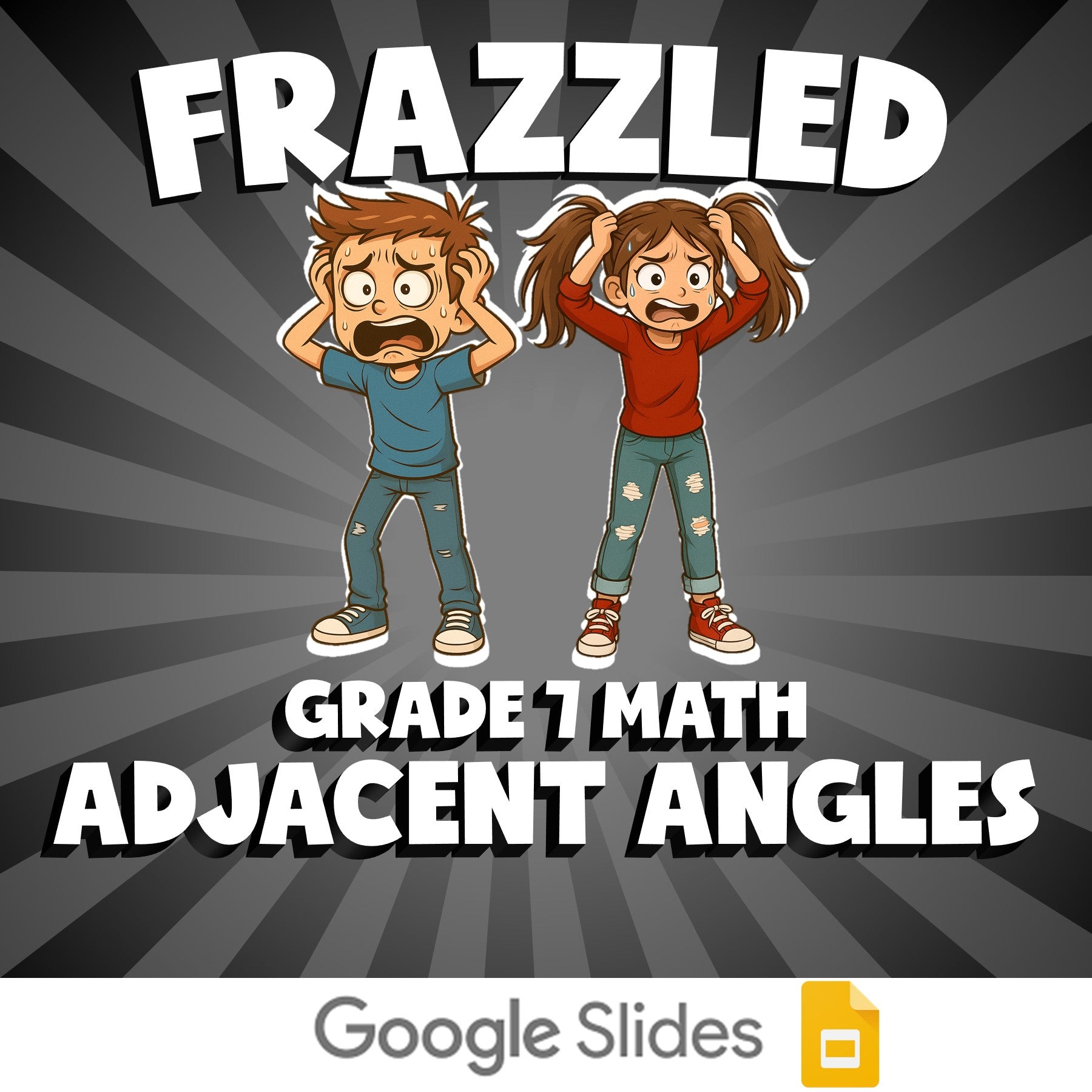 Adjacent Angles FRAZZLED Math Game - No Prep Grade 7 Review Activity