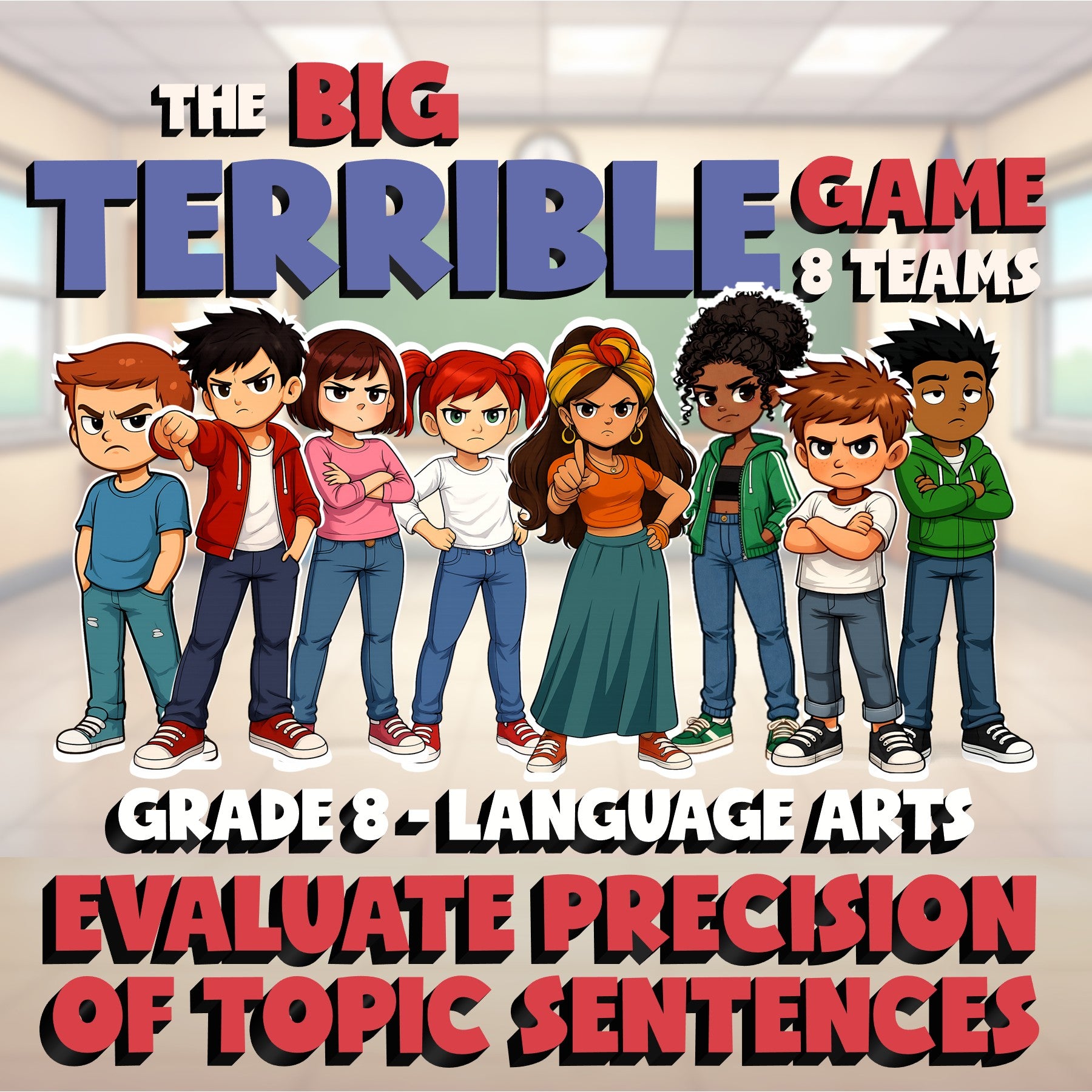 Evaluate Precision of Topic Sentences BIG TERRIBLE GAME - Grade 8 ELA Review