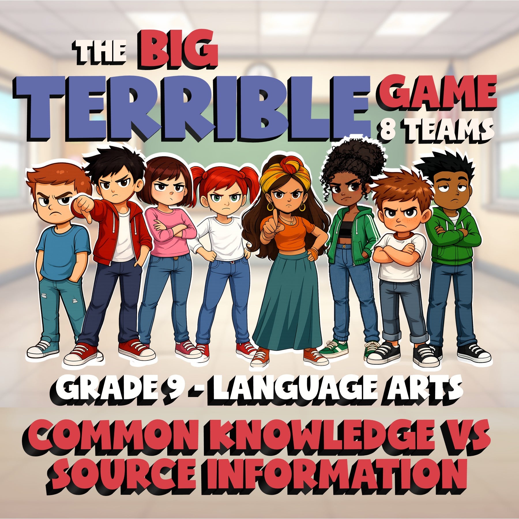 Common Knowledge vs Source Information BIG TERRIBLE GAME - Grade 9 ELA Review