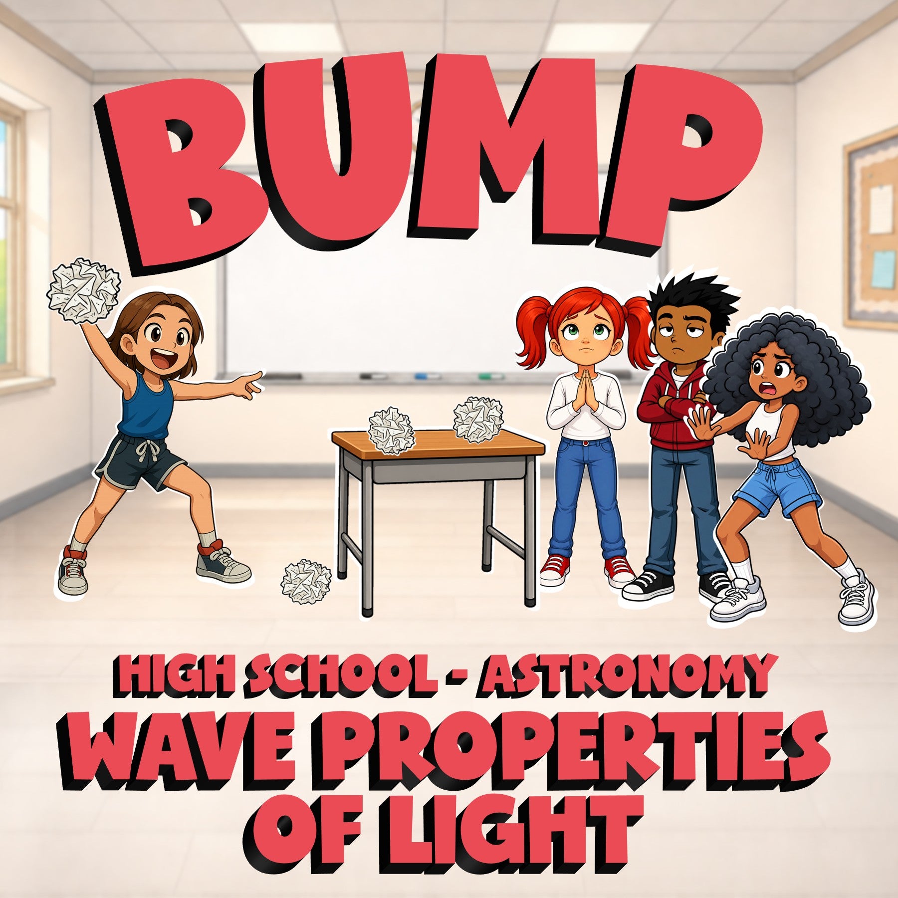 Wave Properties of Light BUMP Science Game - No Prep Astronomy Review Activity