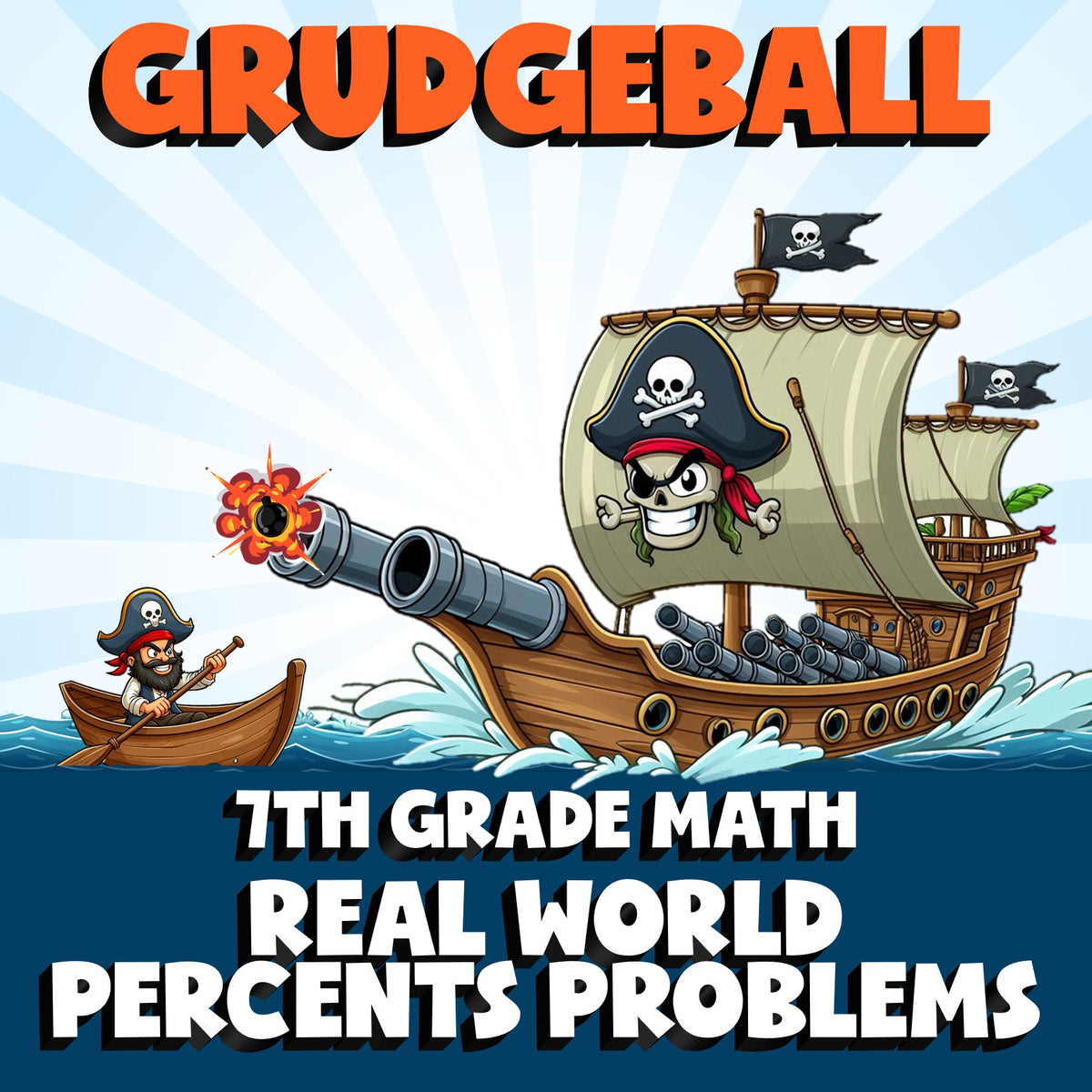Real World Percents Problems GRUDGEBALL Math Game - No Prep Grade 7 Review