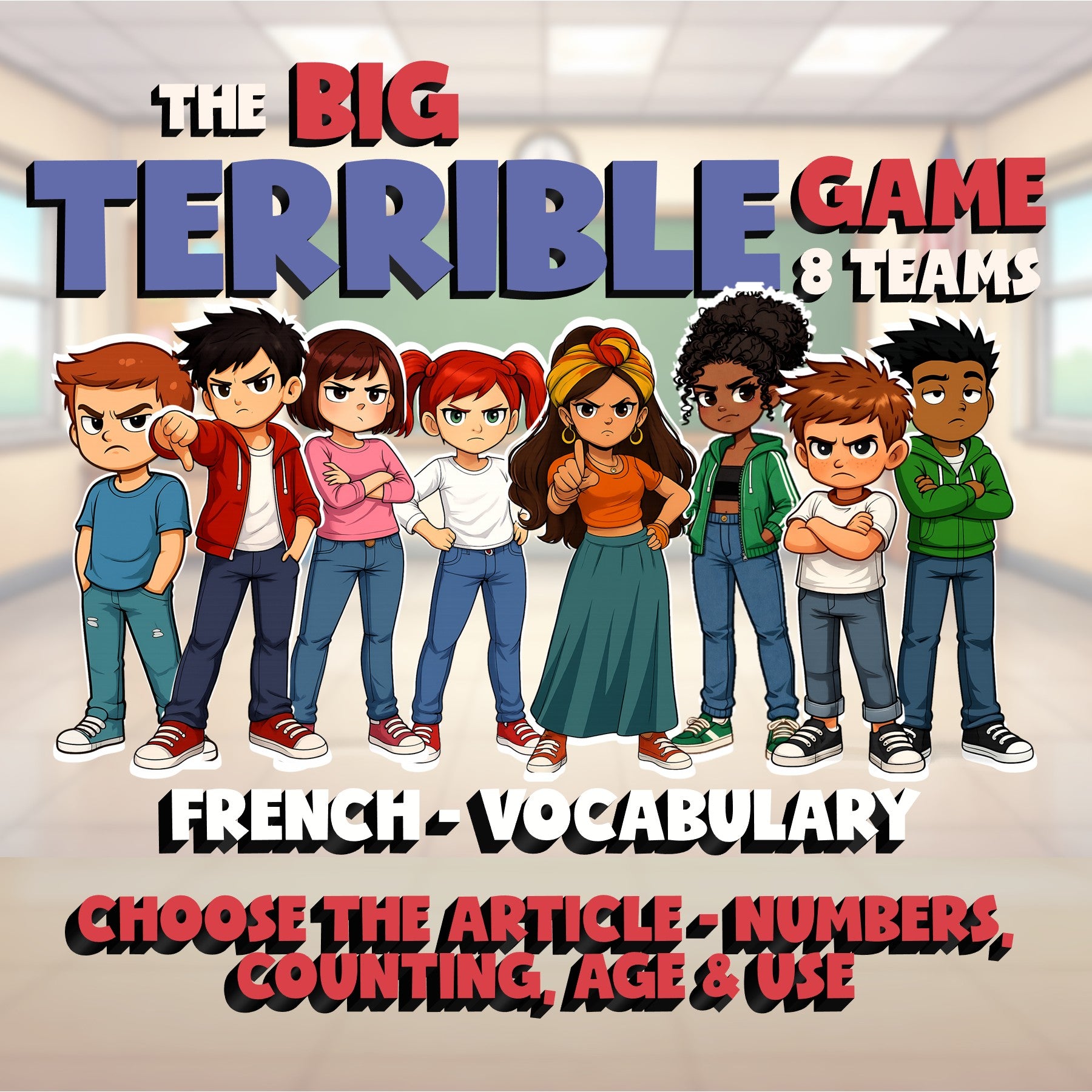 Choose The Article - Numbers, Counting, Age & Use BIG TERRIBLE GAME - French
