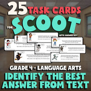 Identify the Best Answer from Text SCOOT TASK CARDS ELA Game - No Prep Grade 4