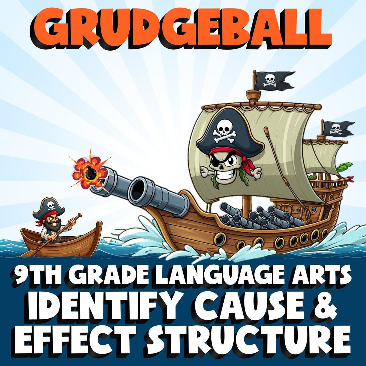 Identify Cause & Effect Structure GRUDGEBALL ELA Game - No Prep Grade 9 Review