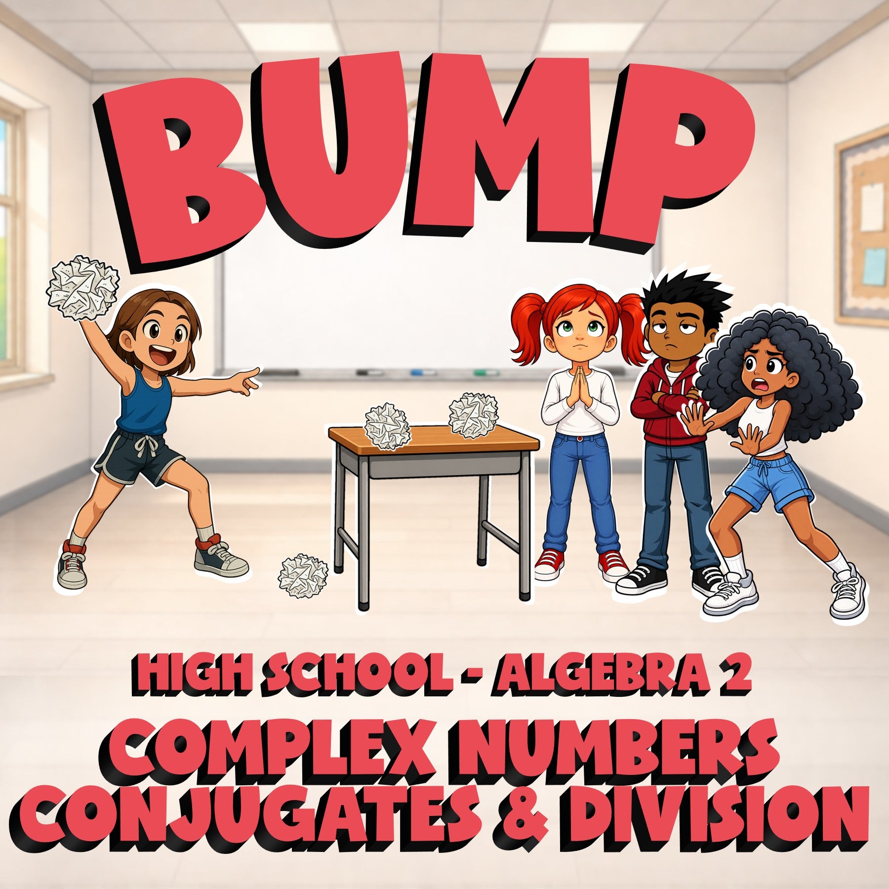 Complex Numbers Conjugates & Division BUMP Math Game - No Prep Algebra 2 Review