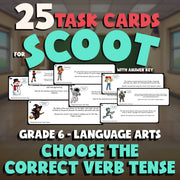 Choose the Correct Verb Tense SCOOT TASK CARDS ELA Game - No Prep Grade 6 Review