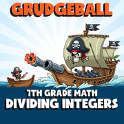 Dividing Integers GRUDGEBALL Math Game - No Prep Grade 7 Review Activity