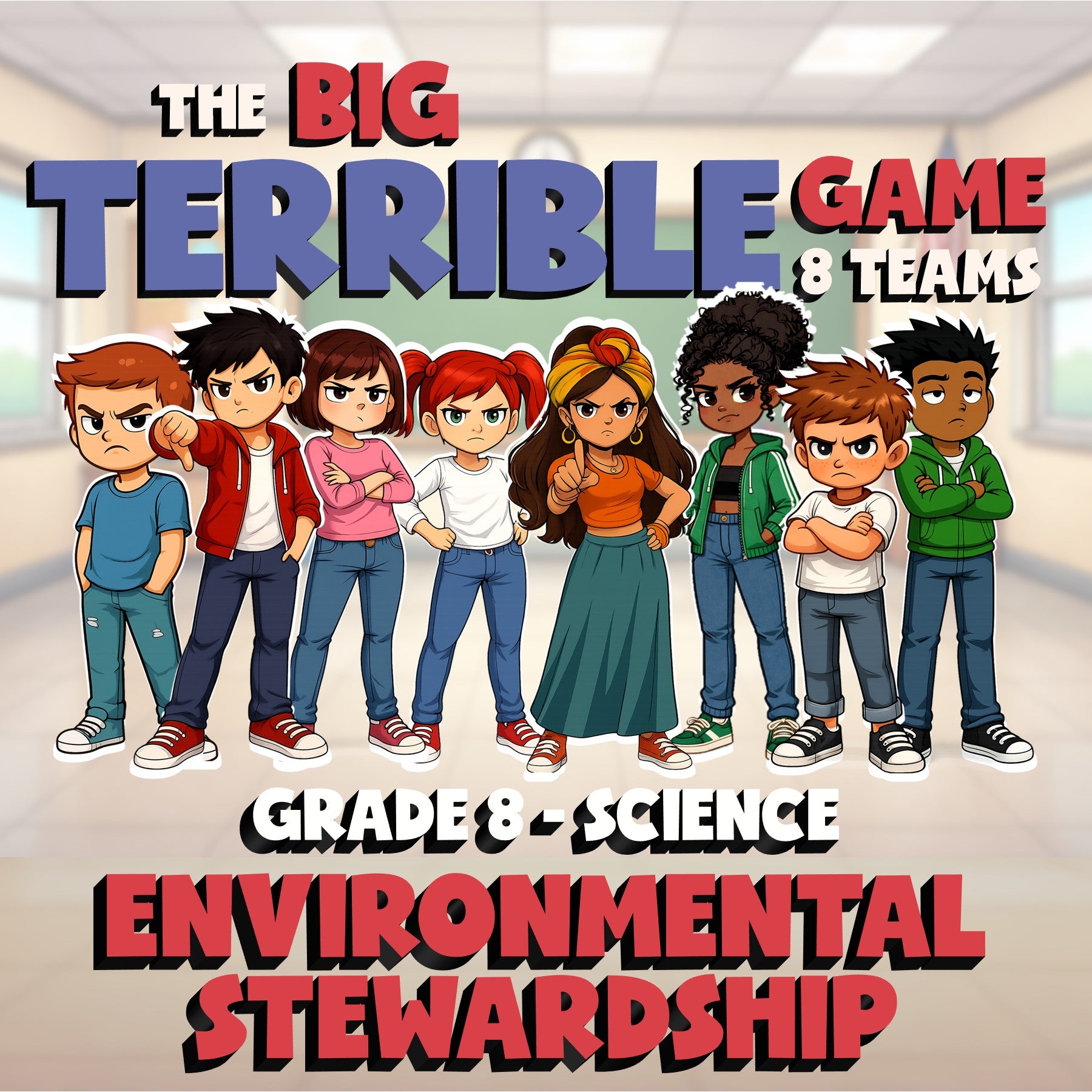 Environmental Stewardship BIG TERRIBLE GAME - No Prep Grade 8 Science Review