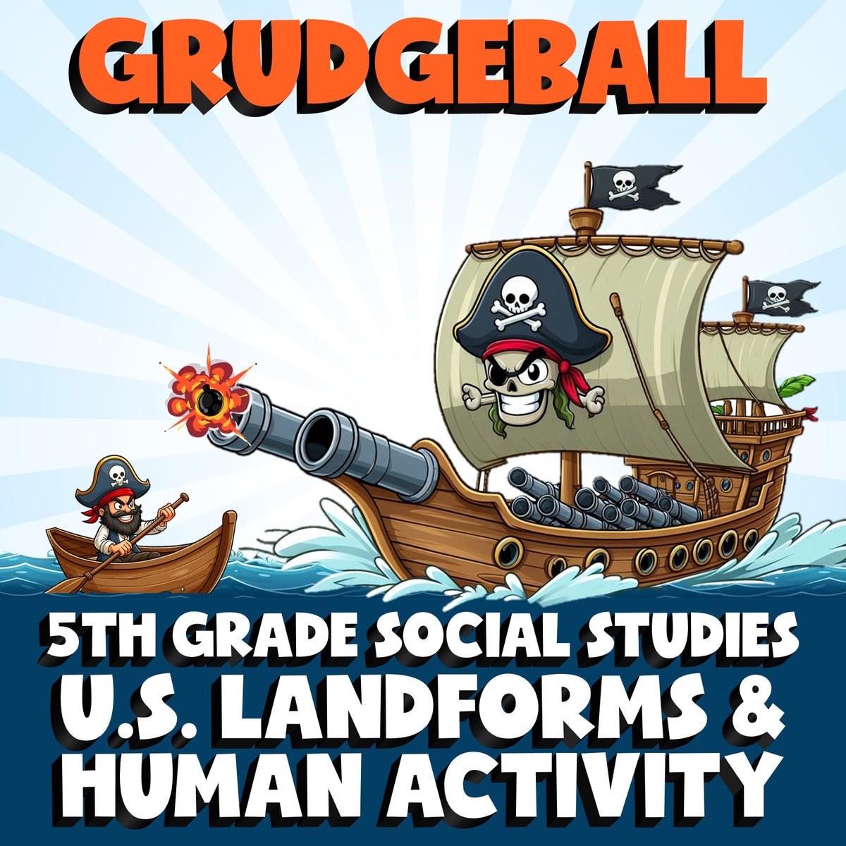 U.S. Landforms & Human Activity GRUDGEBALL Socials Game - No Prep Grade 5 Review