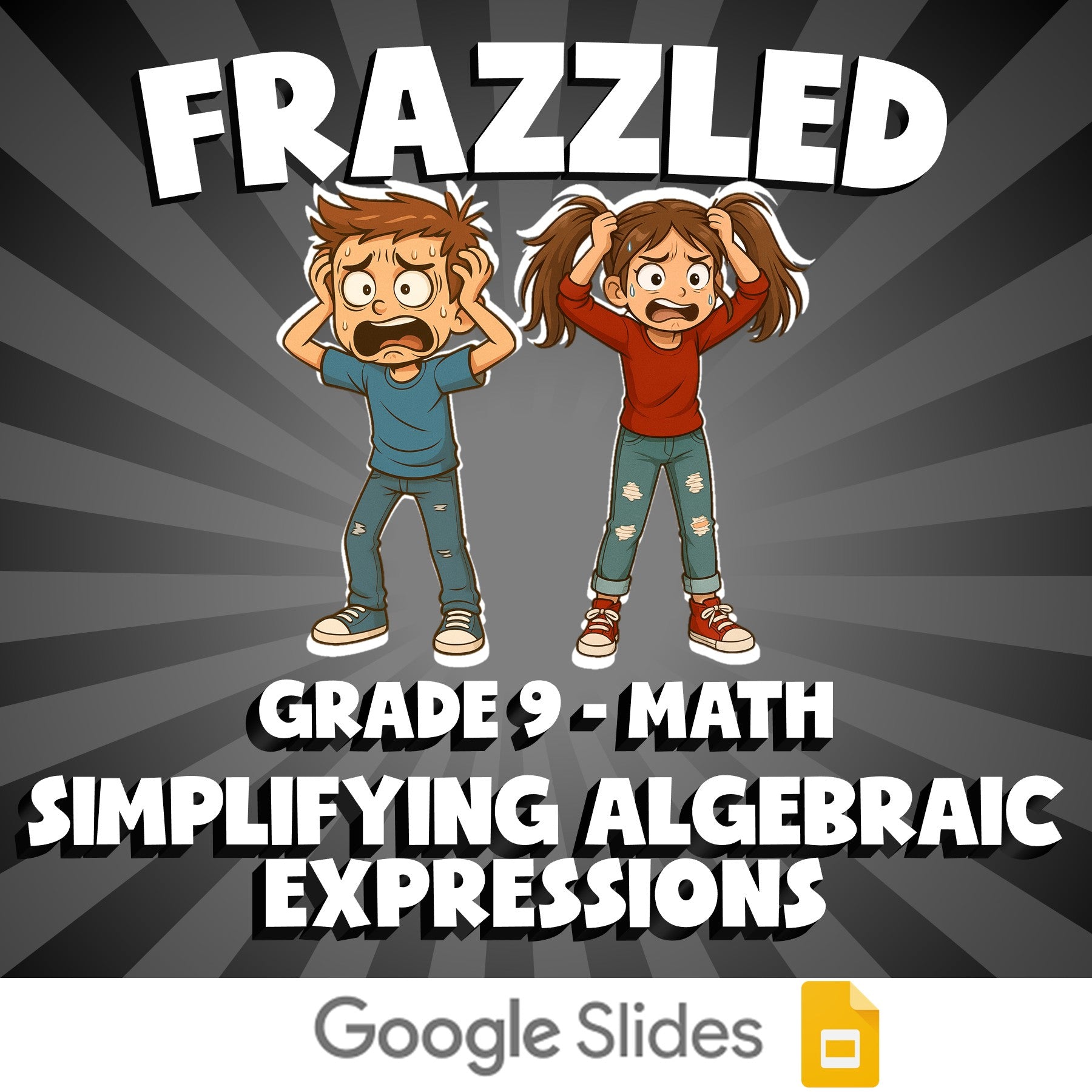 Simplifying Algebraic Expressions FRAZZLED Math Game - No Prep Grade 9 Review