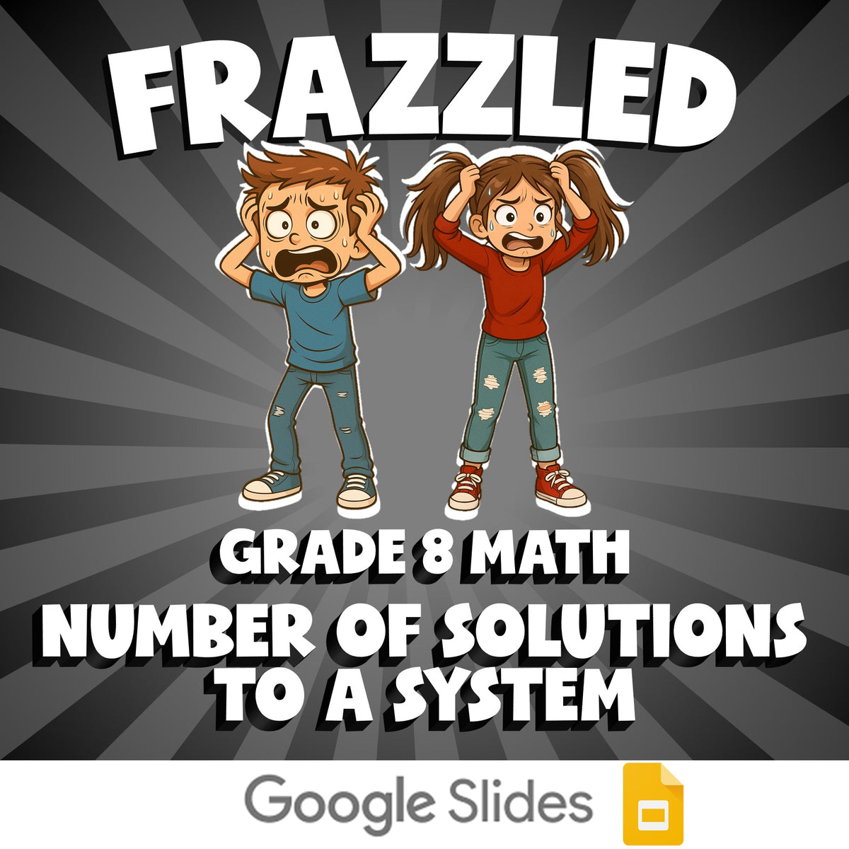 Number of Solutions to a System FRAZZLED Math Game - No Prep Grade 8 Review