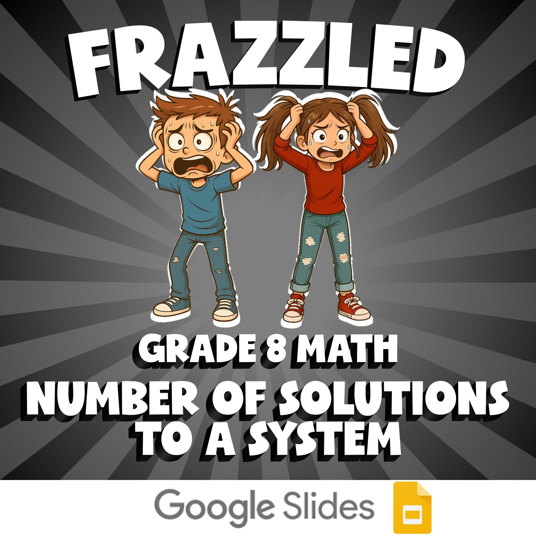 Number of Solutions to a System FRAZZLED Math Game - No Prep Grade 8 Review