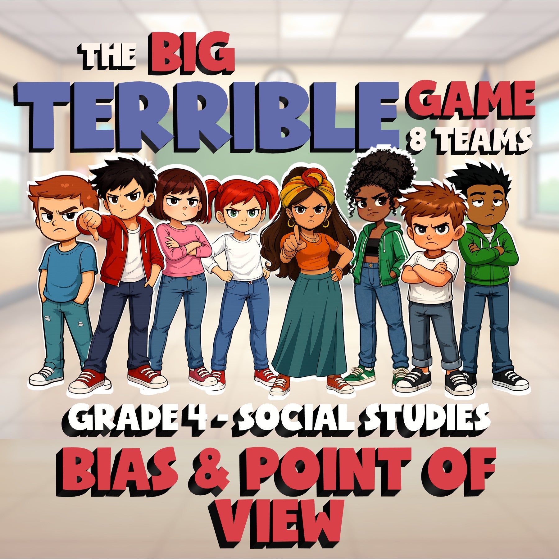 Bias & Point of View BIG TERRIBLE GAME - No Prep Grade 4 Socials Review Activity