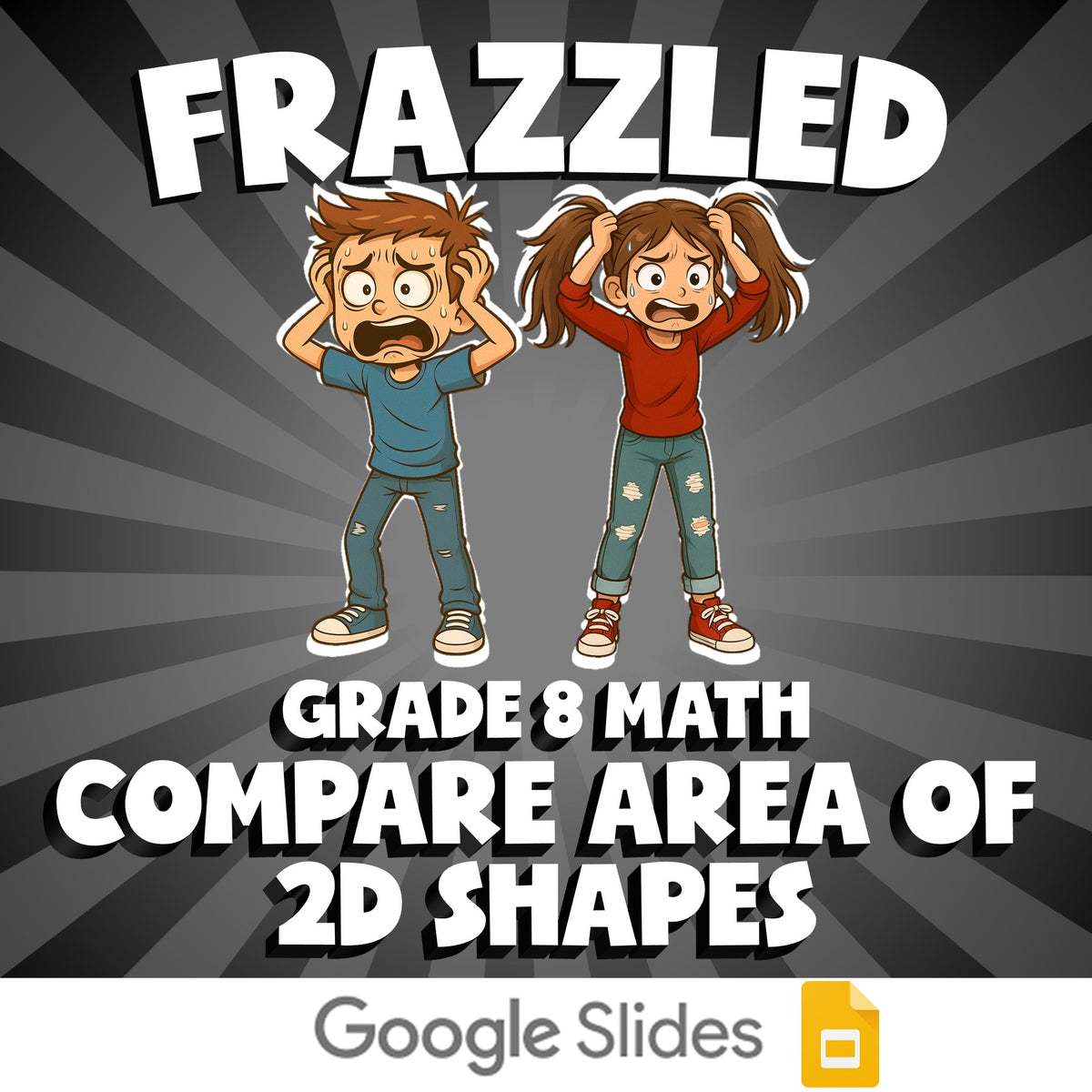 Compare Area of 2D Shapes FRAZZLED Math Game - No Prep Grade 8 Review Activity