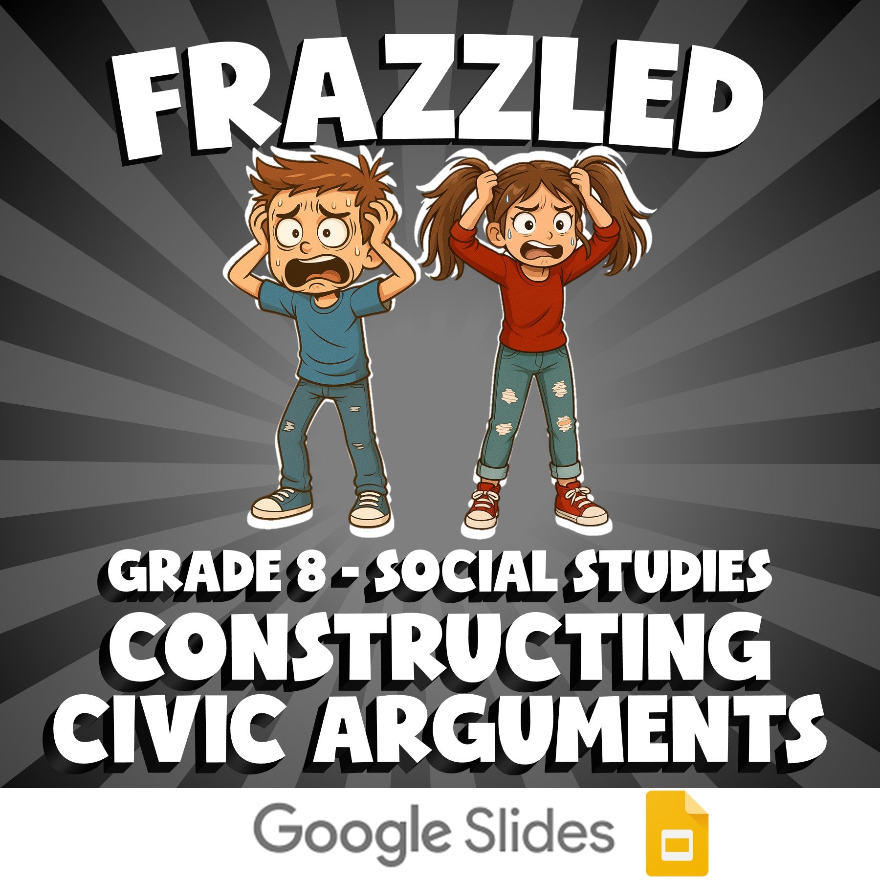 Constructing Civic Arguments FRAZZLED Socials Game - No Prep Grade 8 Review