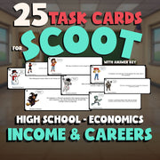 Income & Careers SCOOT TASK CARDS Economics Game - No Prep Review Activity
