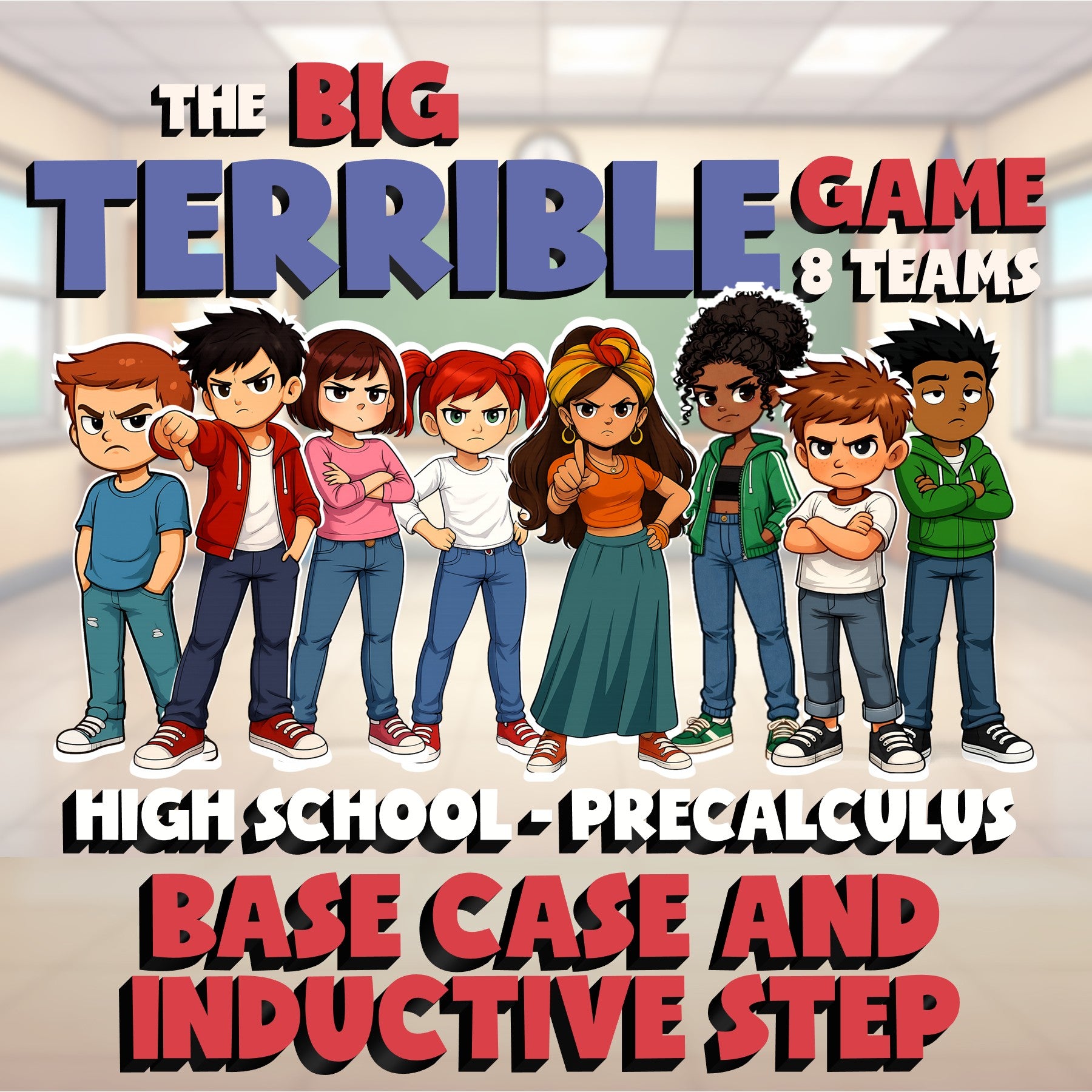 Base Case and Inductive Step BIG TERRIBLE GAME - No Prep PreCalculus Math Review