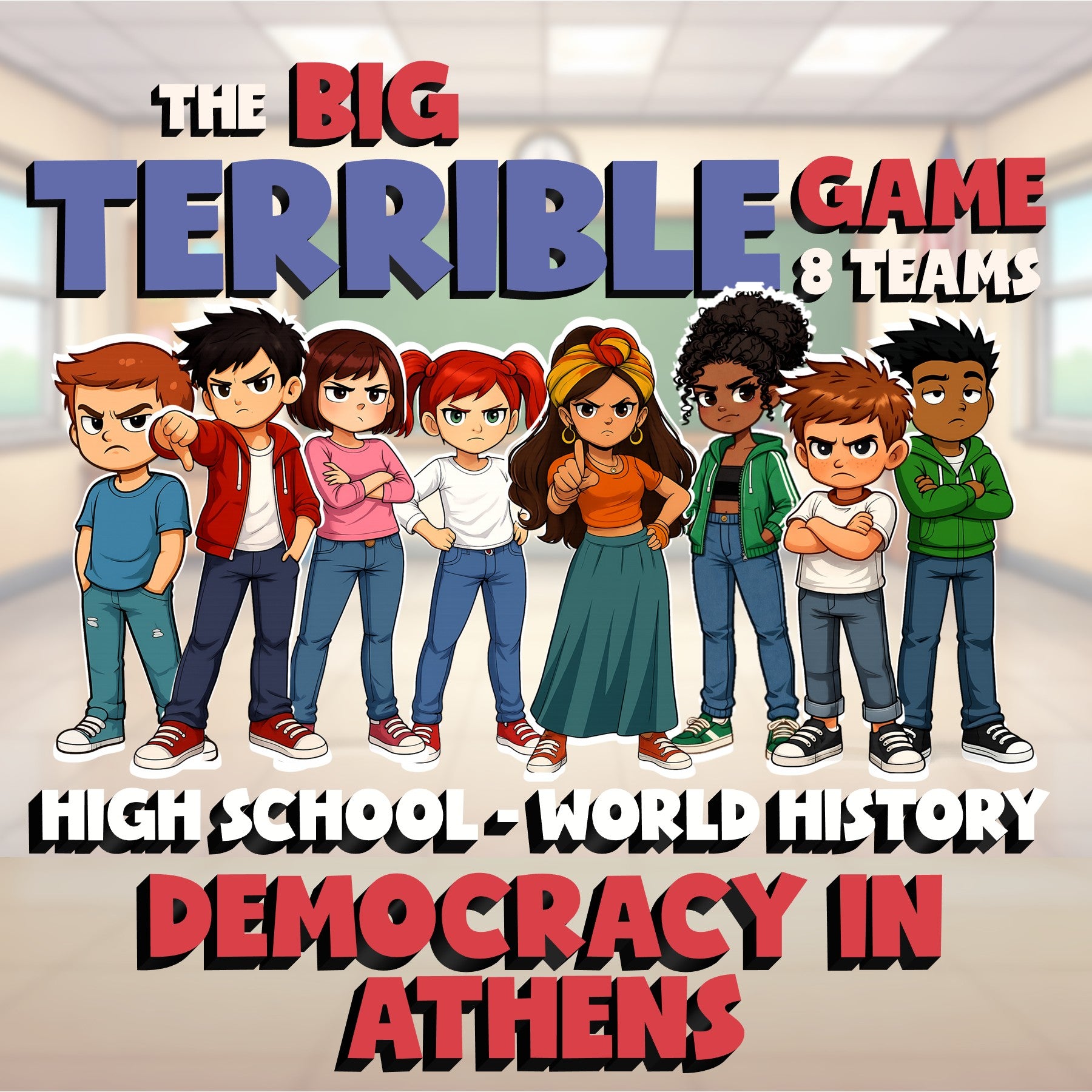 Democracy in Athens BIG TERRIBLE GAME - No Prep World History Review Activity