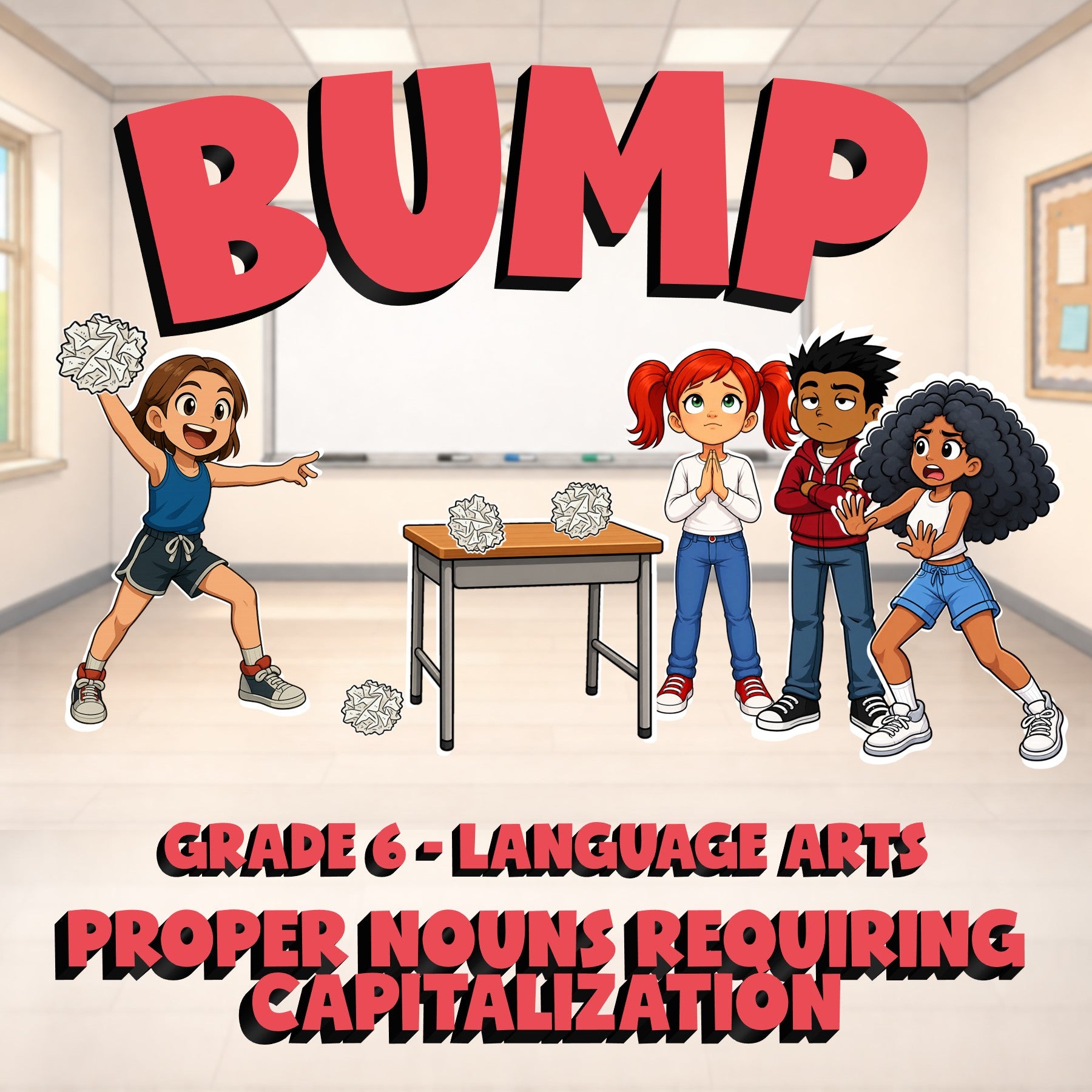 Proper Nouns Requiring Capitalization BUMP ELA Game - No Prep Grade 6 Review