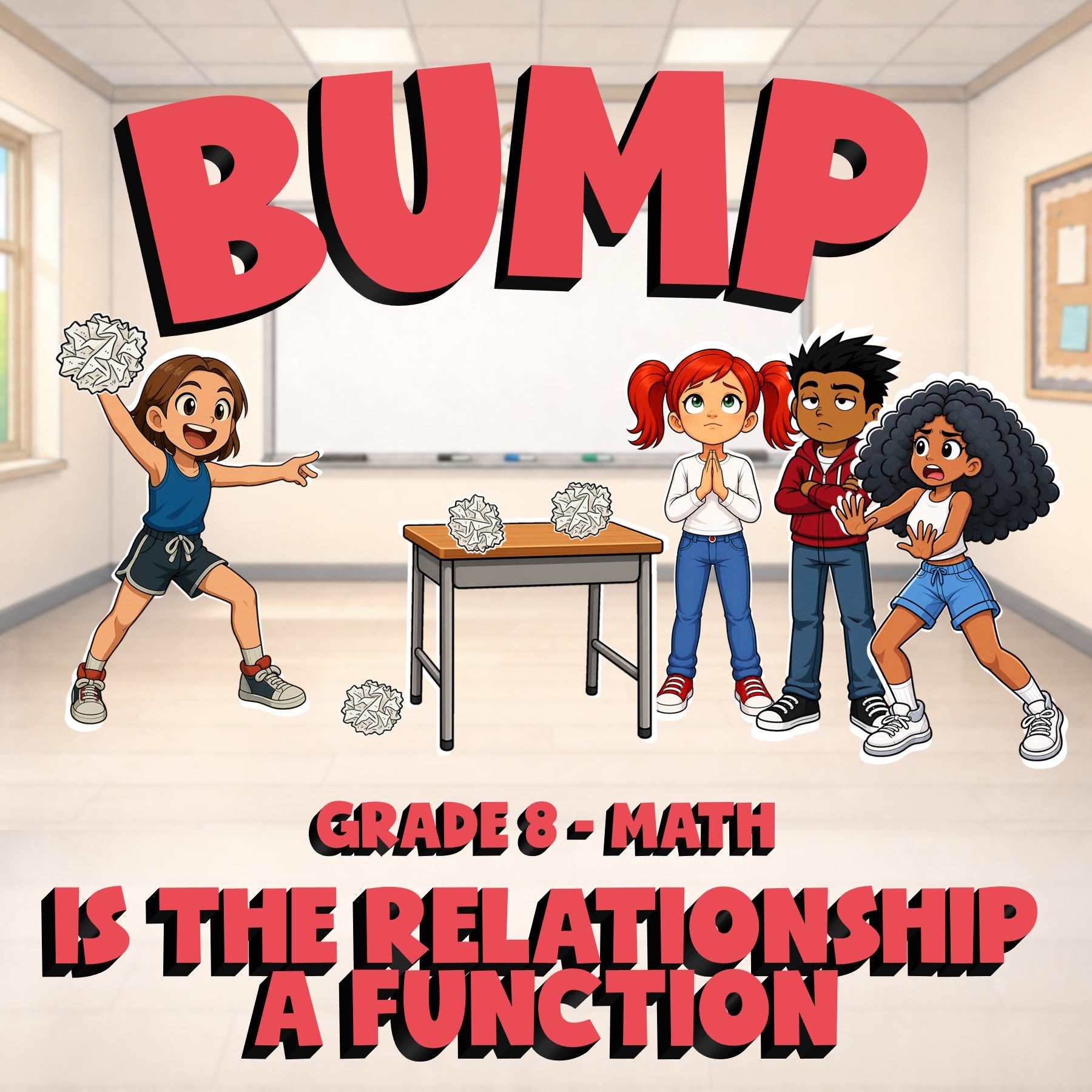 Is the Relationship a Function BUMP Math Game - No Prep Grade 8 Review Activity