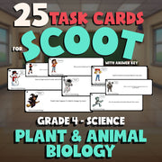 Plant & Animal Biology SCOOT TASK CARDS Science Game - No Prep Grade 4 Review