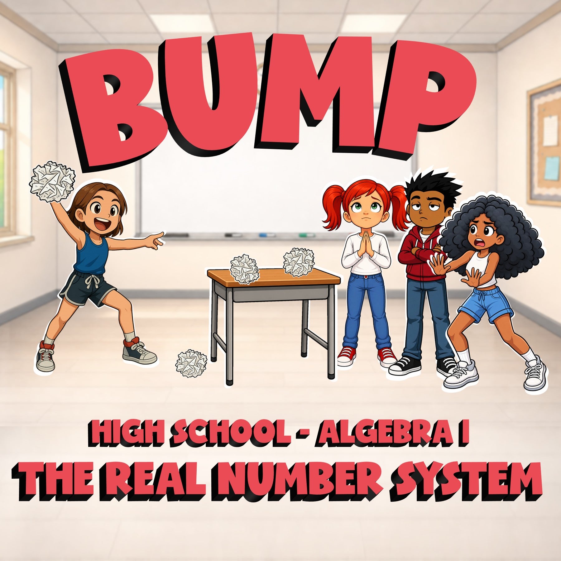 The Real Number System BUMP Math Game - No Prep Algebra 1 Review Activity