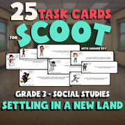 Settling in a New Land SCOOT TASK CARDS Socials Game - No Prep Grade 3 Review