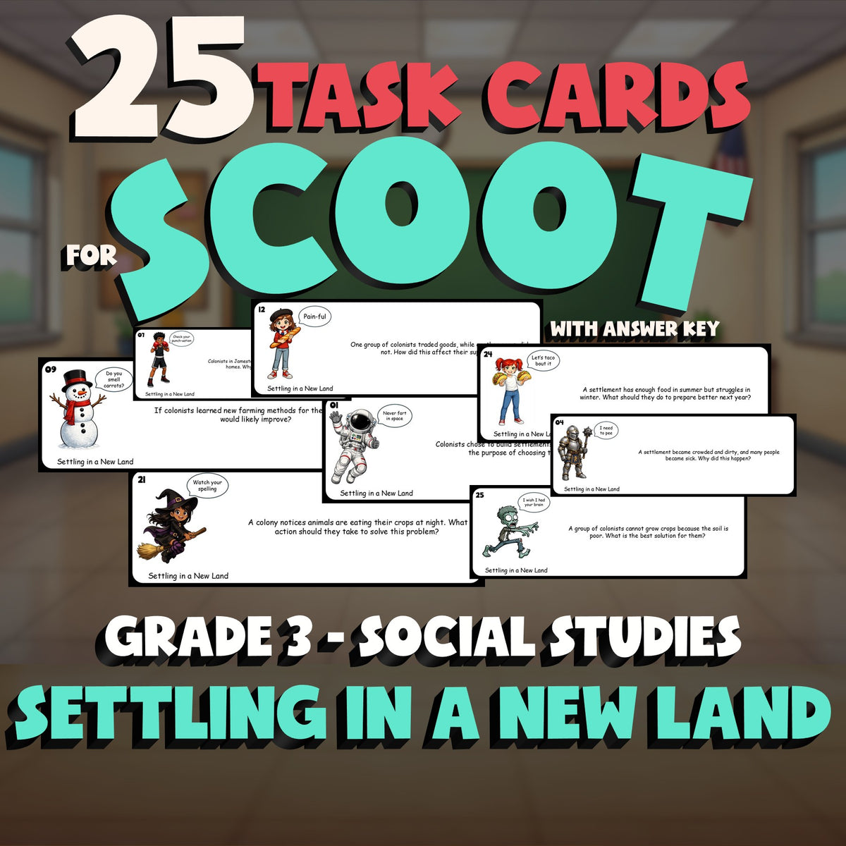 Settling in a New Land SCOOT TASK CARDS Socials Game - No Prep Grade 3 Review