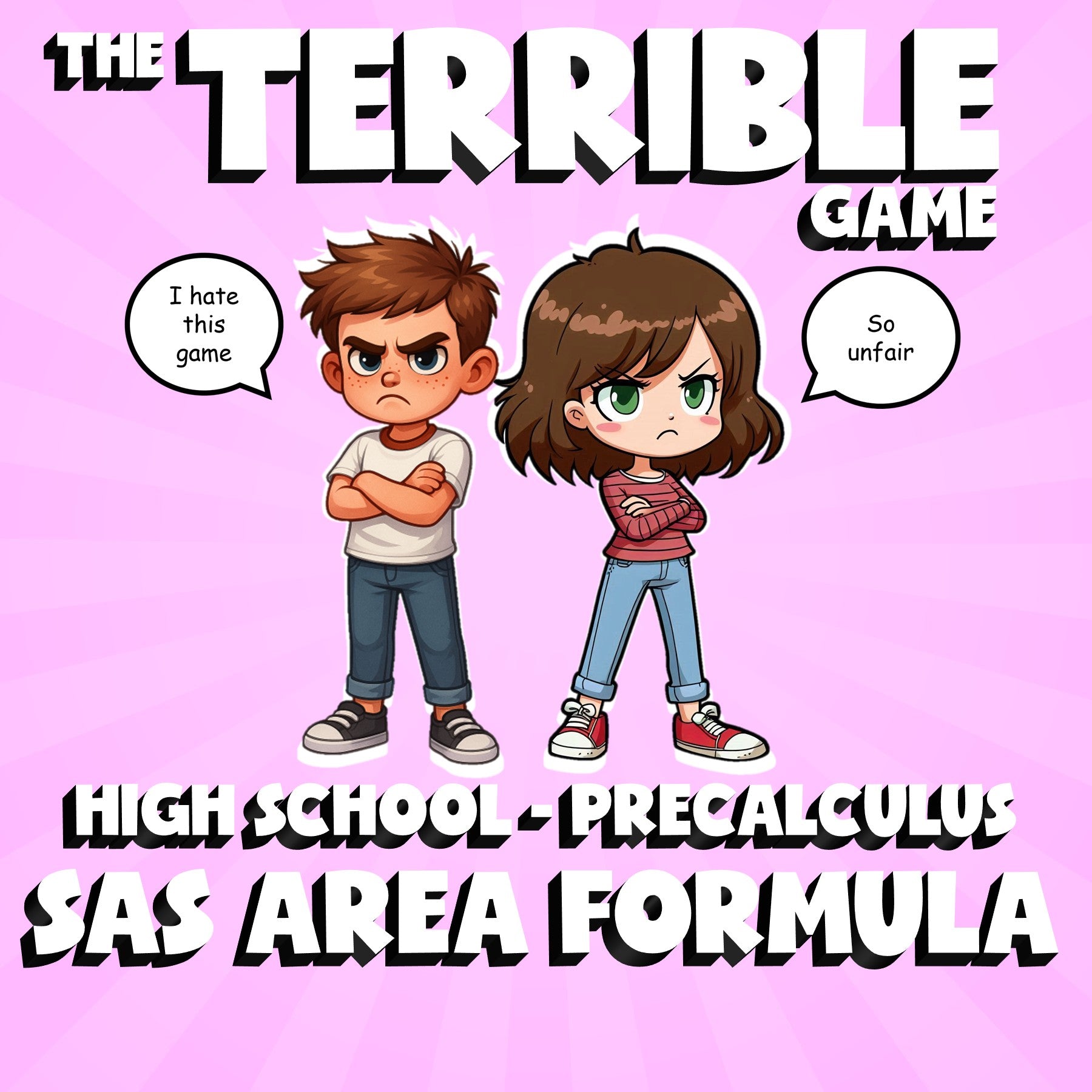 SAS Area Formula THE TERRIBLE GAME - No Prep PreCalculus Math Review Activity