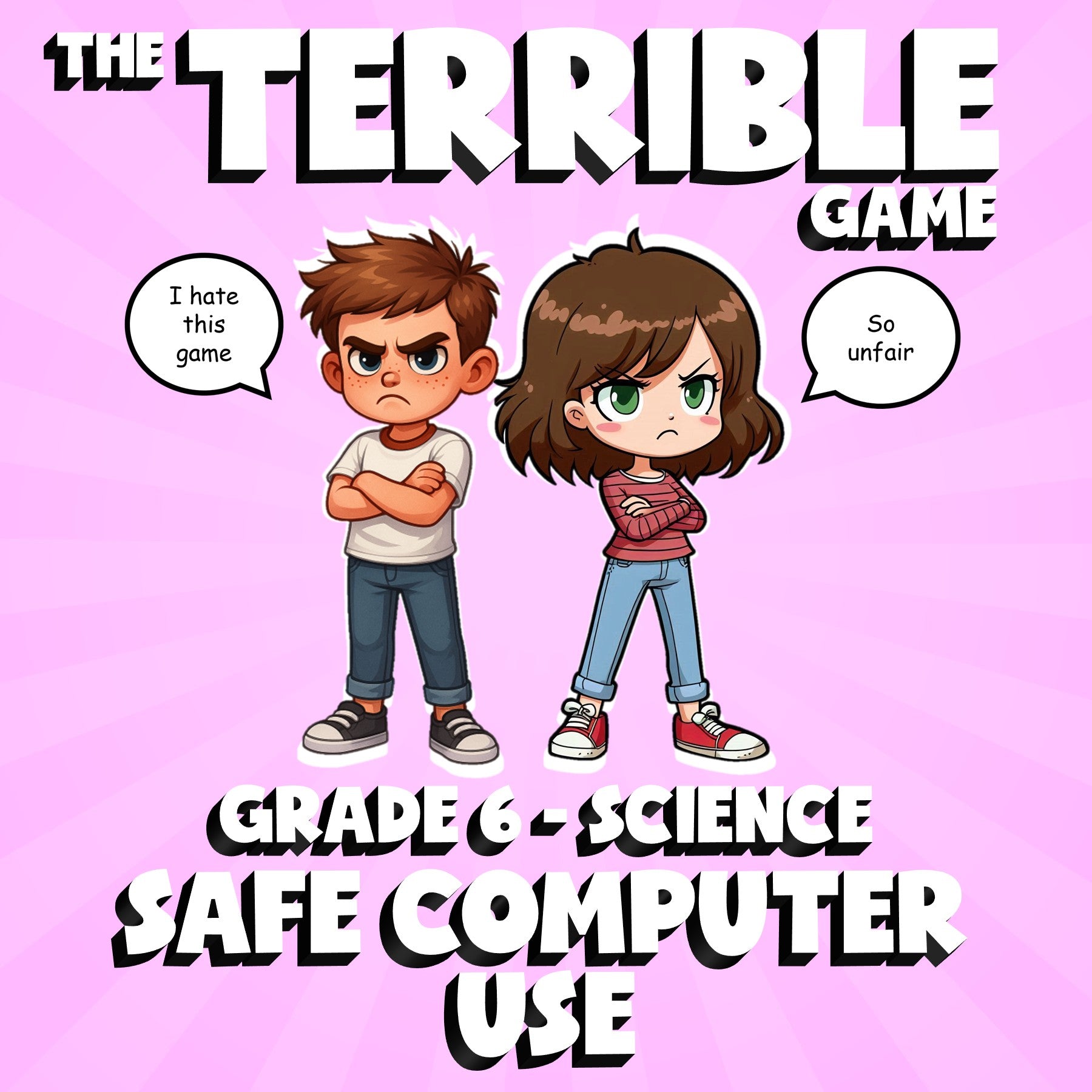 Safe Computer Use THE TERRIBLE GAME - No Prep Grade 6 Science Review Activity