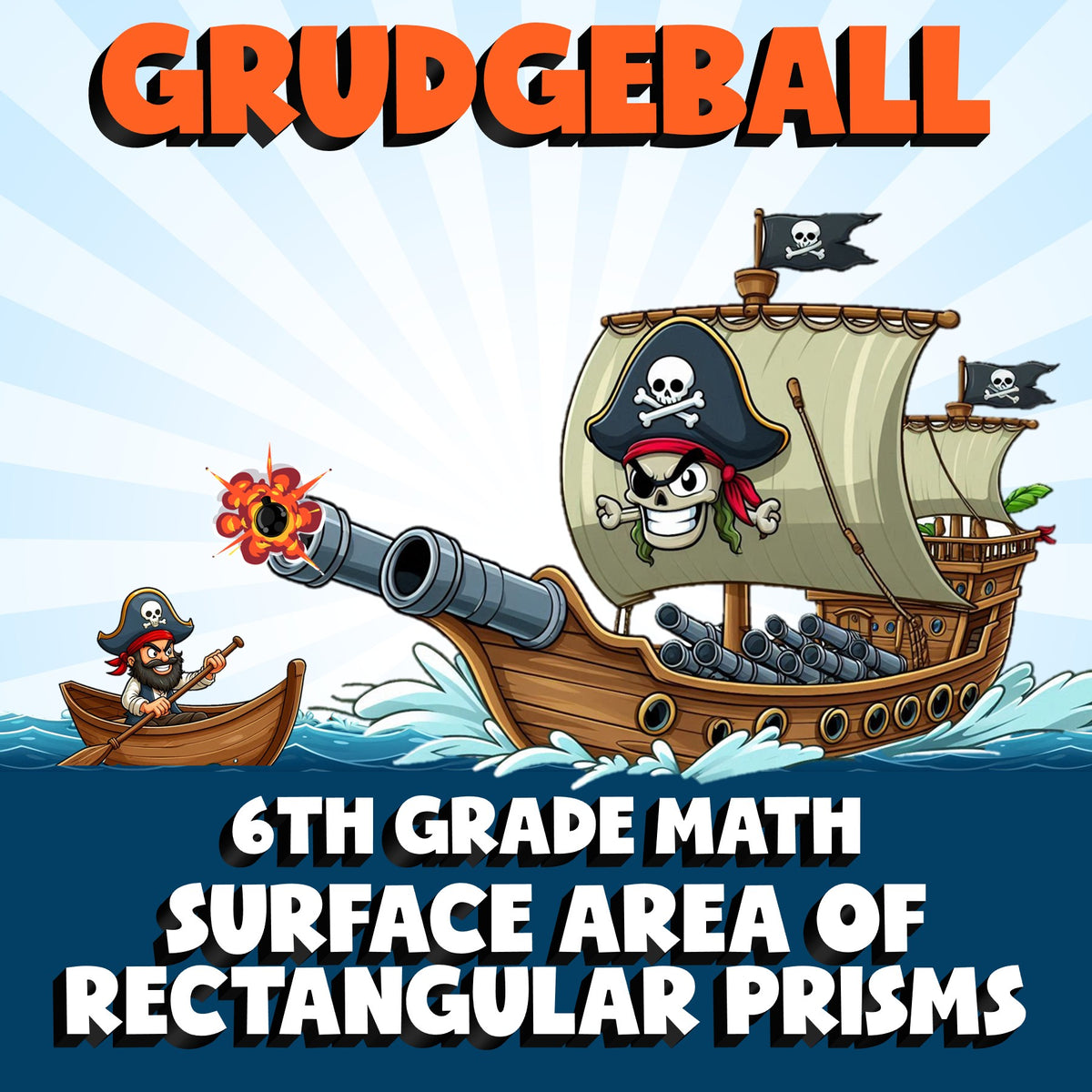 Surface Area of Rectangular Prisms GRUDGEBALL Math Game - No Prep Grade 6 Review