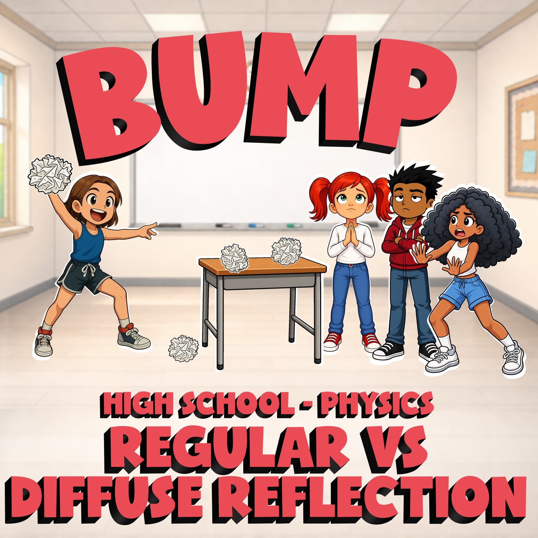 Regular vs Diffuse Reflection BUMP Science Game - No Prep Physics Review