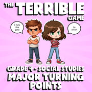 Major Turning Points THE TERRIBLE GAME - No Prep Grade 4 Socials Review Activity