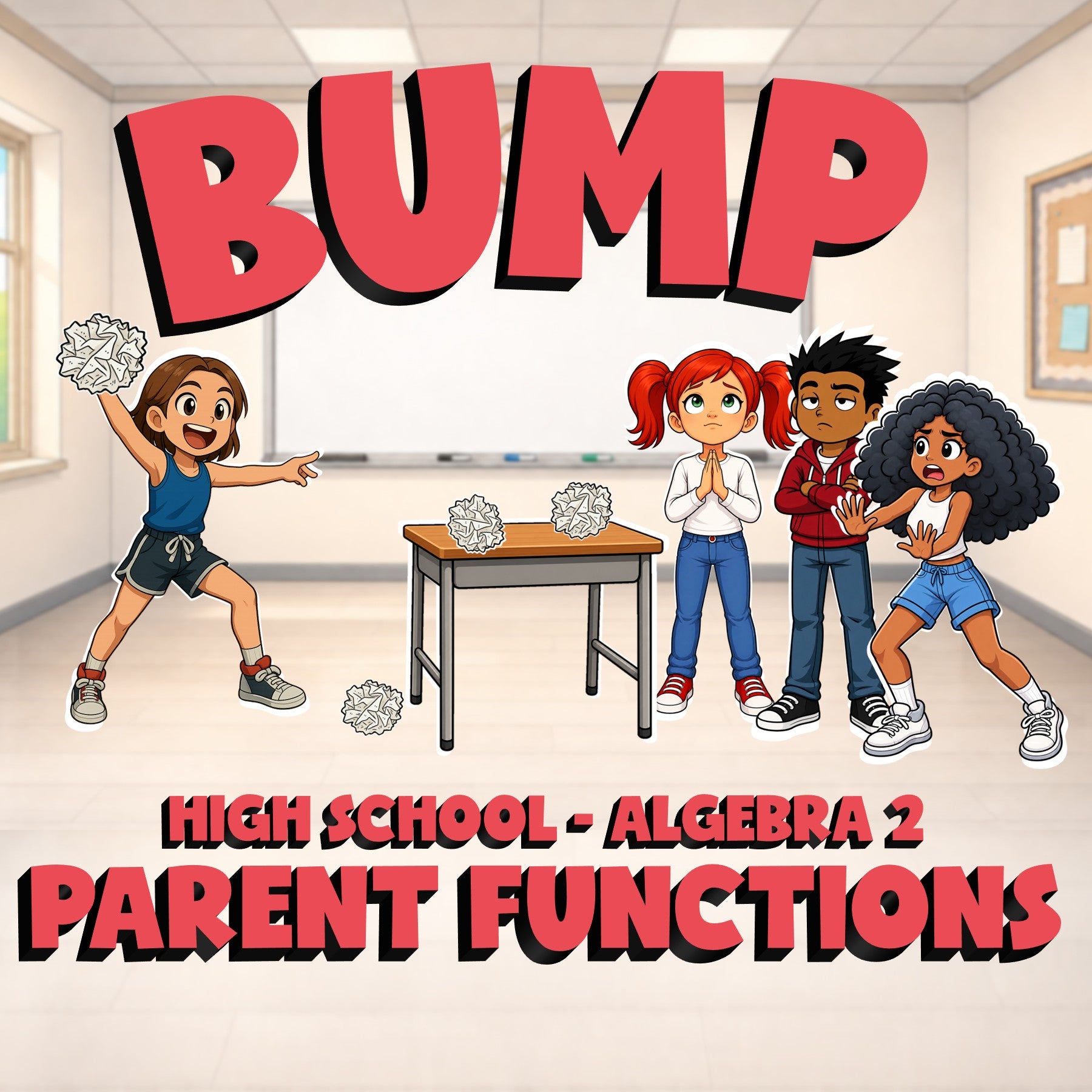 Parent Functions BUMP Math Game - No Prep Algebra 2 Review Activity