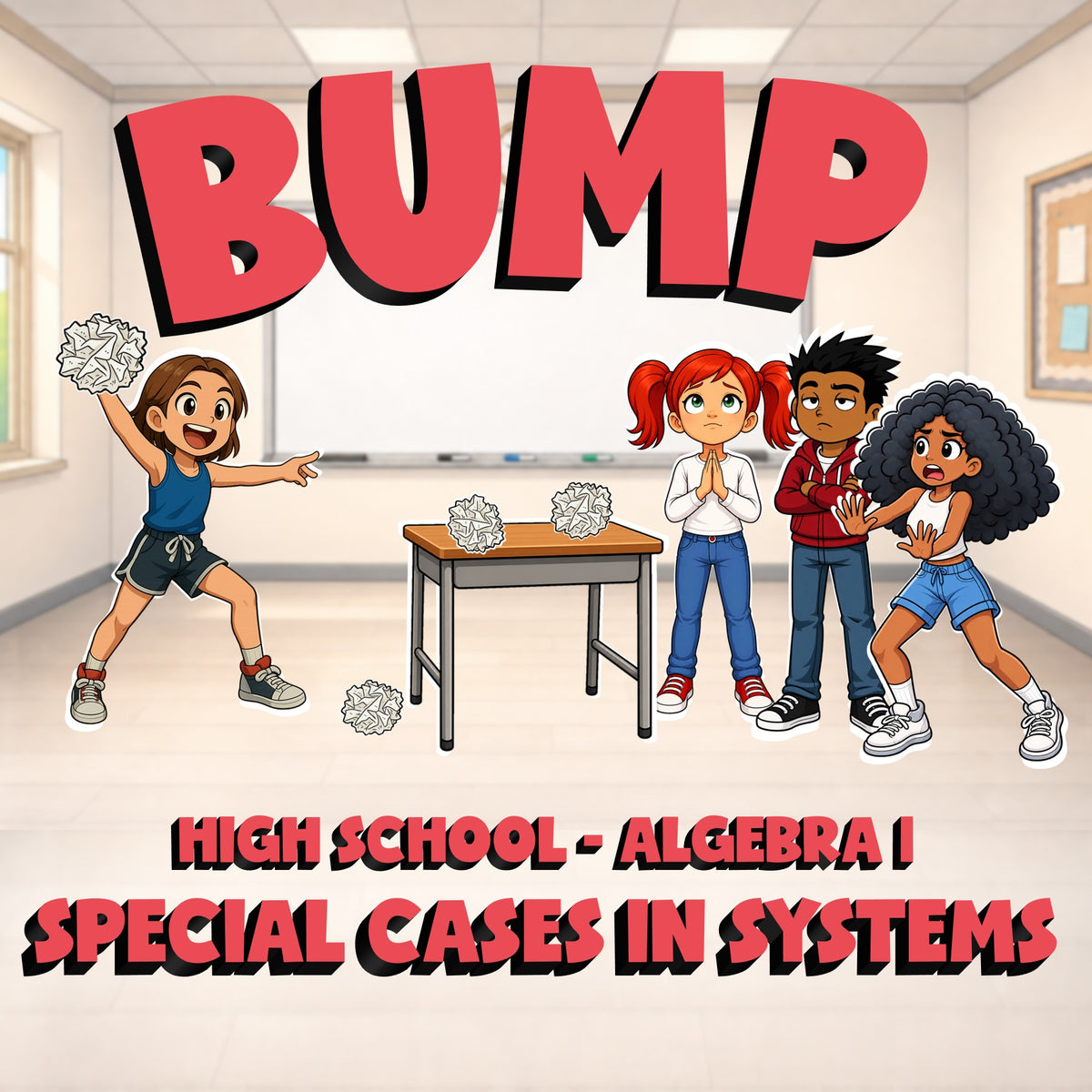 Special Cases in Systems BUMP Math Game - No Prep Algebra 1 Review Activity