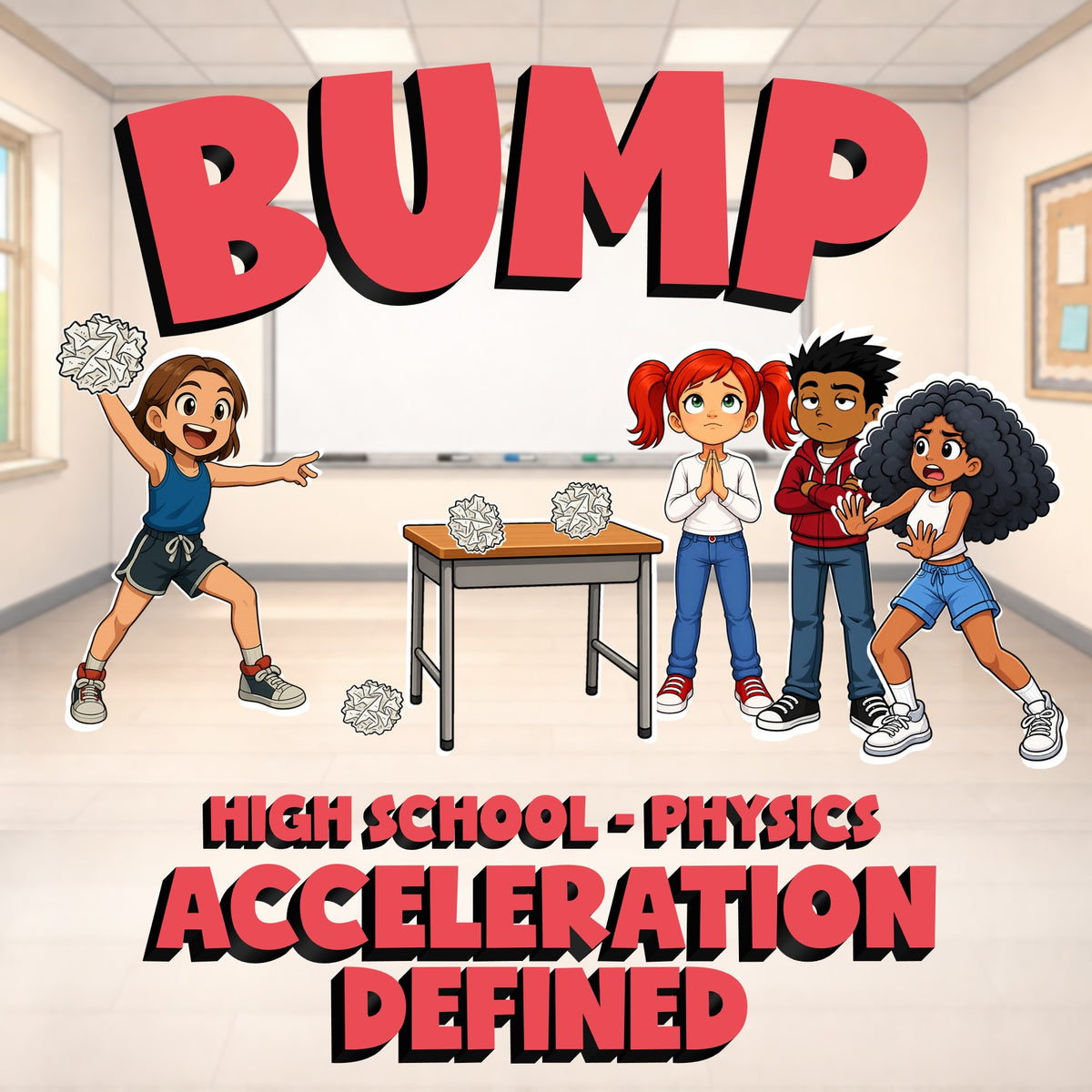 Acceleration Defined BUMP Science Game - No Prep Physics Review Activity